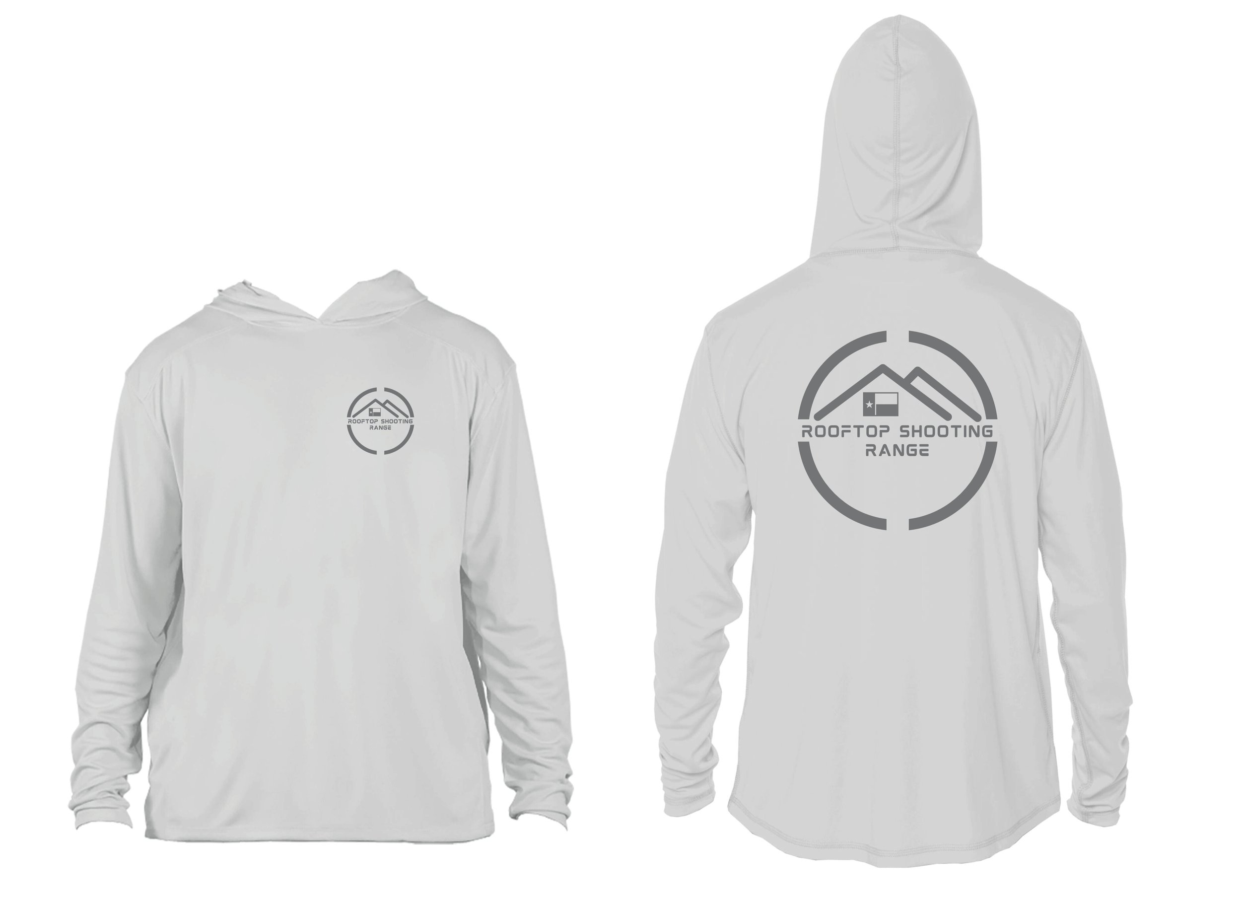 Rooftop Shooting Range “Stealth Logo” UV Sunshirt – Vapor Apparel H900 (Pearl Grey)