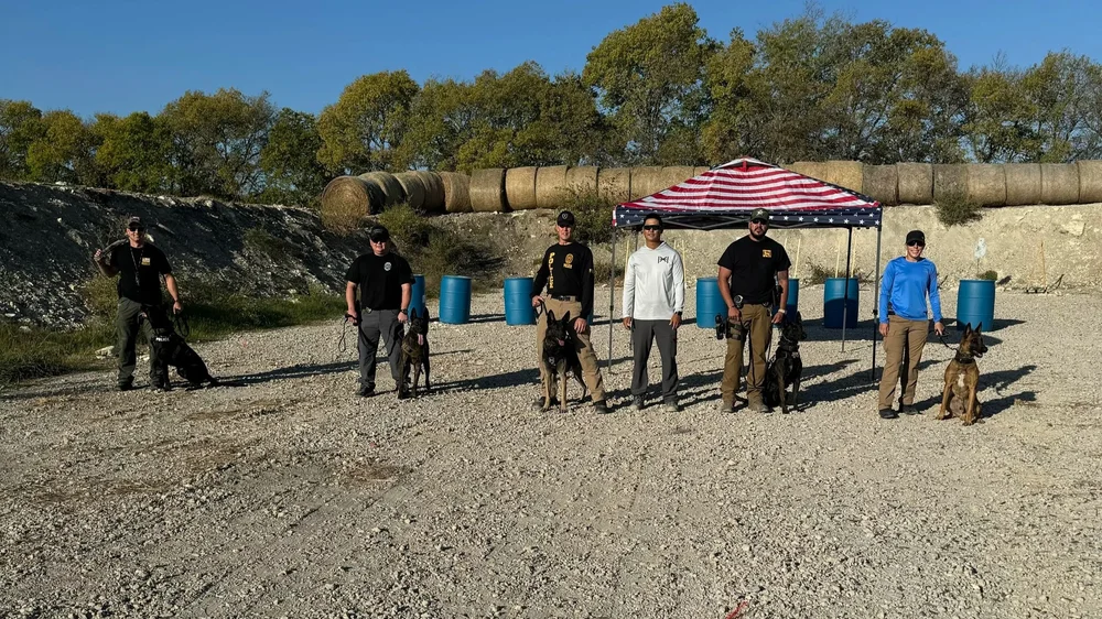 Law enforcement K9 handlers training at Rooftop Shooting Range