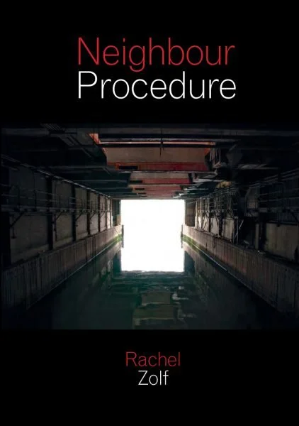Cover of a book titled 'Neighbour Procedure' by Syd Zolf featuring a photo of a dark tunnel leading to a bright opening.