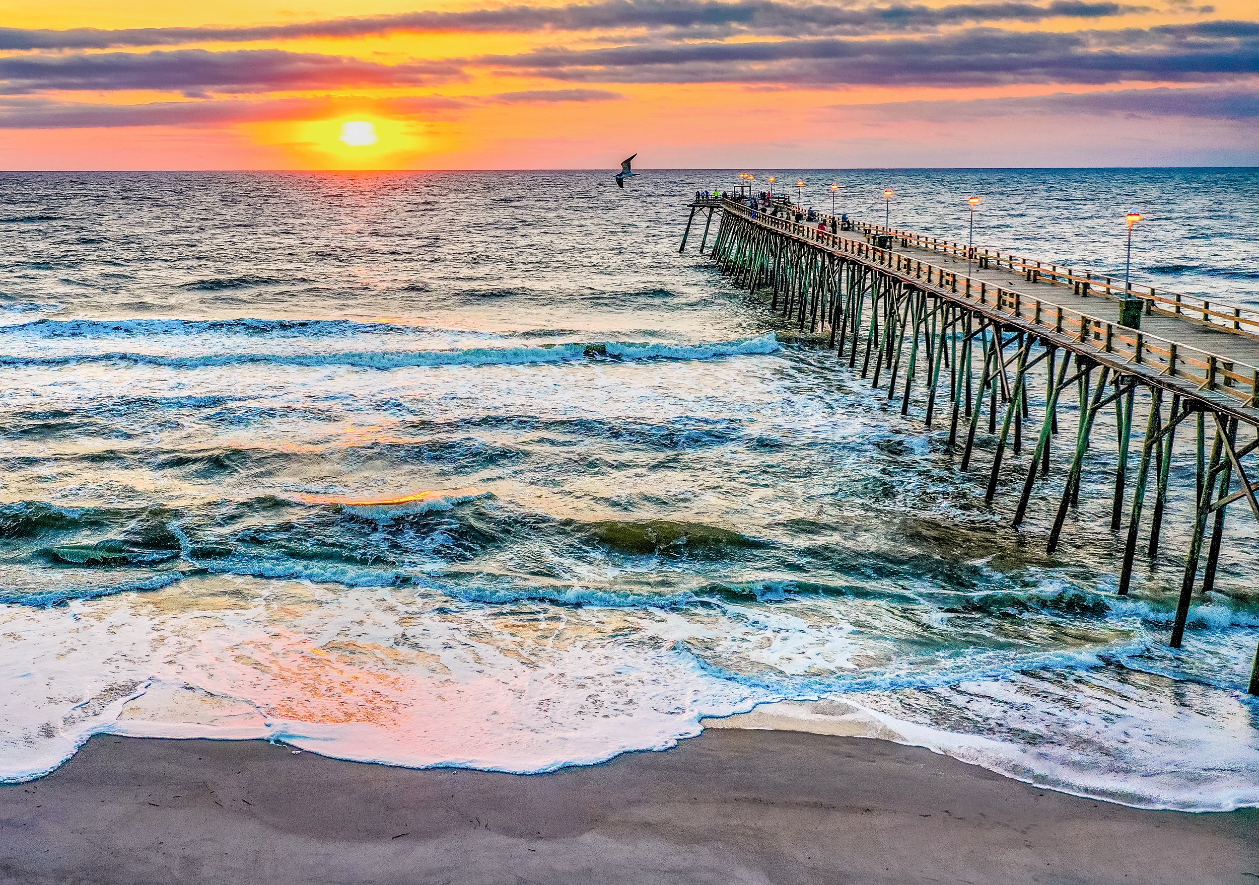 Kure Pier Sunrise Drone