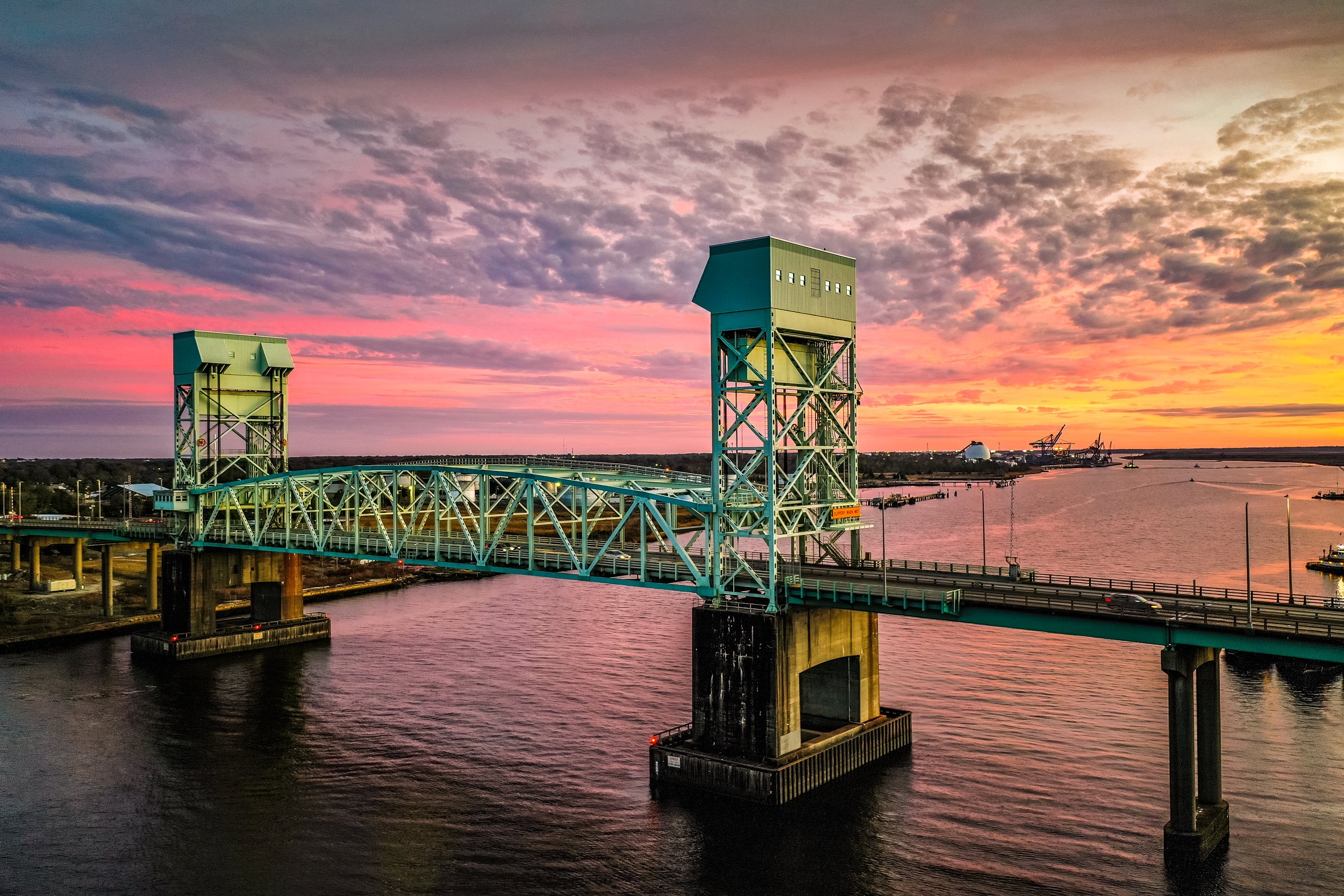 Cape Fear Memorial Bridge Sunset