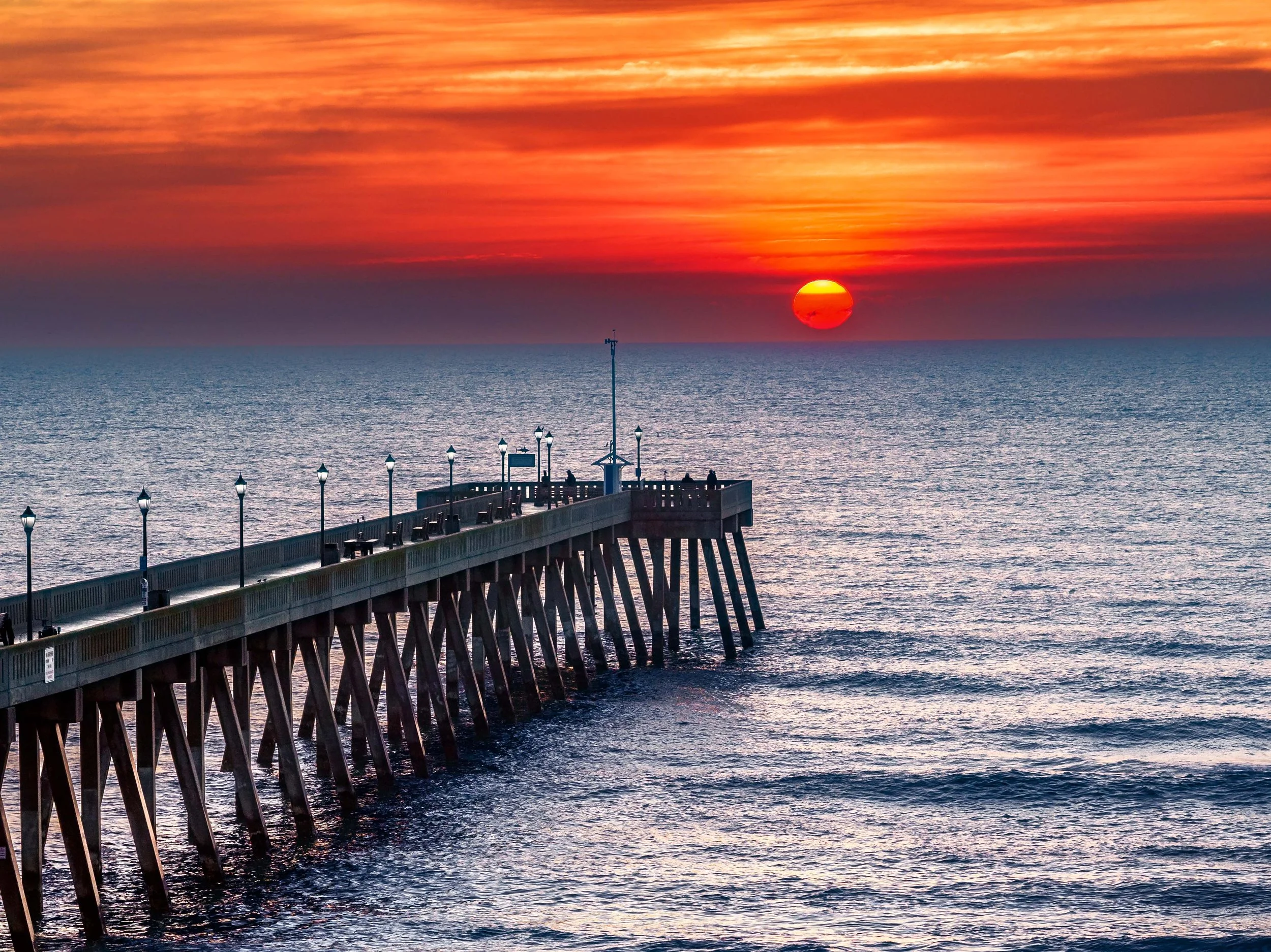 Sun Rising over Johnnie Mercer Pier