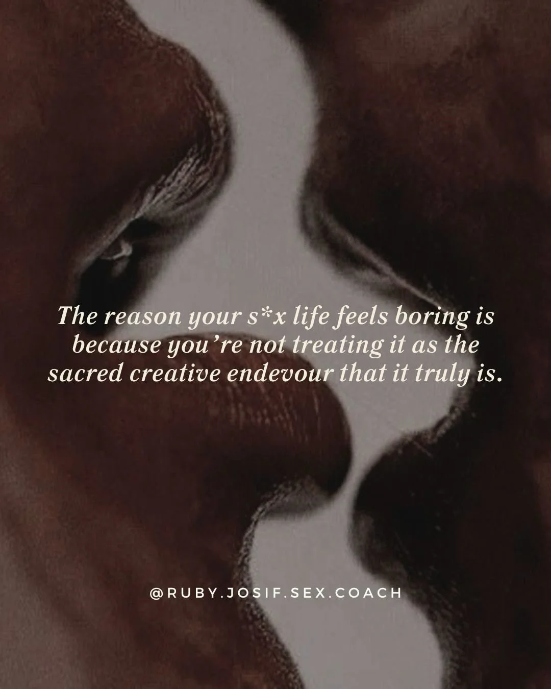 I&rsquo;m so bored with the mainstream narrative of s*x. 

I want everyone having the kinda s*x that feels like their own form of art, however that uniquely looks. 

If you&rsquo;re ready to choose creation, exploration and devotion so you can stop t