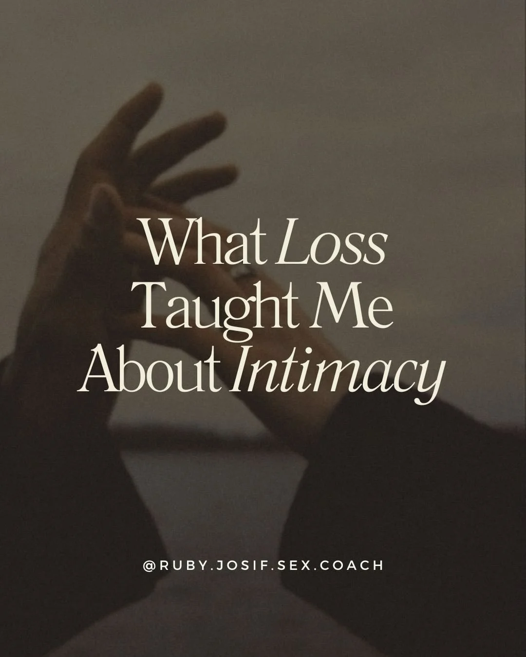 I often find myself pondering the intersection between loss and grief and intimacy and pleasure. 

Perhaps because it has been such a significant initiation and experience in my own life. 

From a young age, I have known loss and grief both intimatel