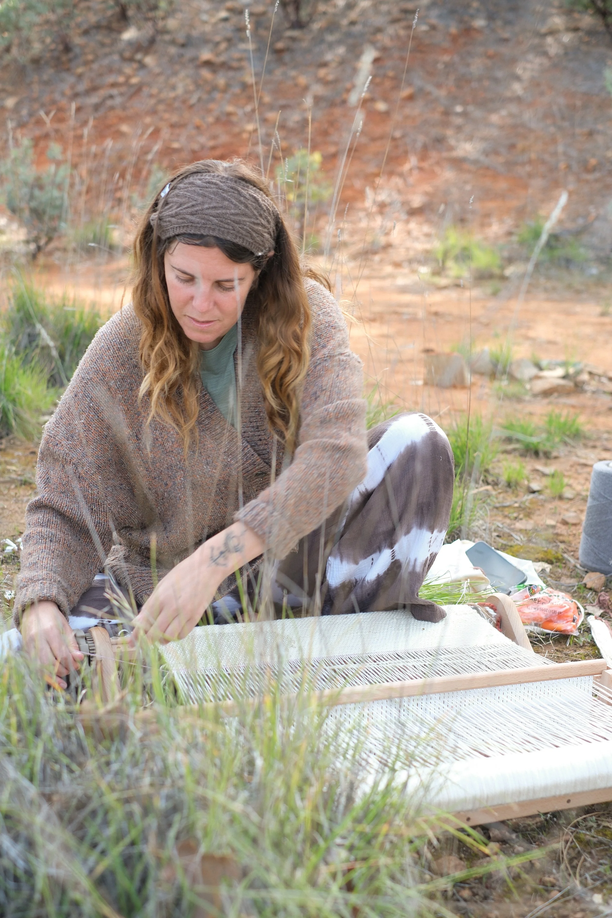 beautiful me weaving outdoors ~.jpeg