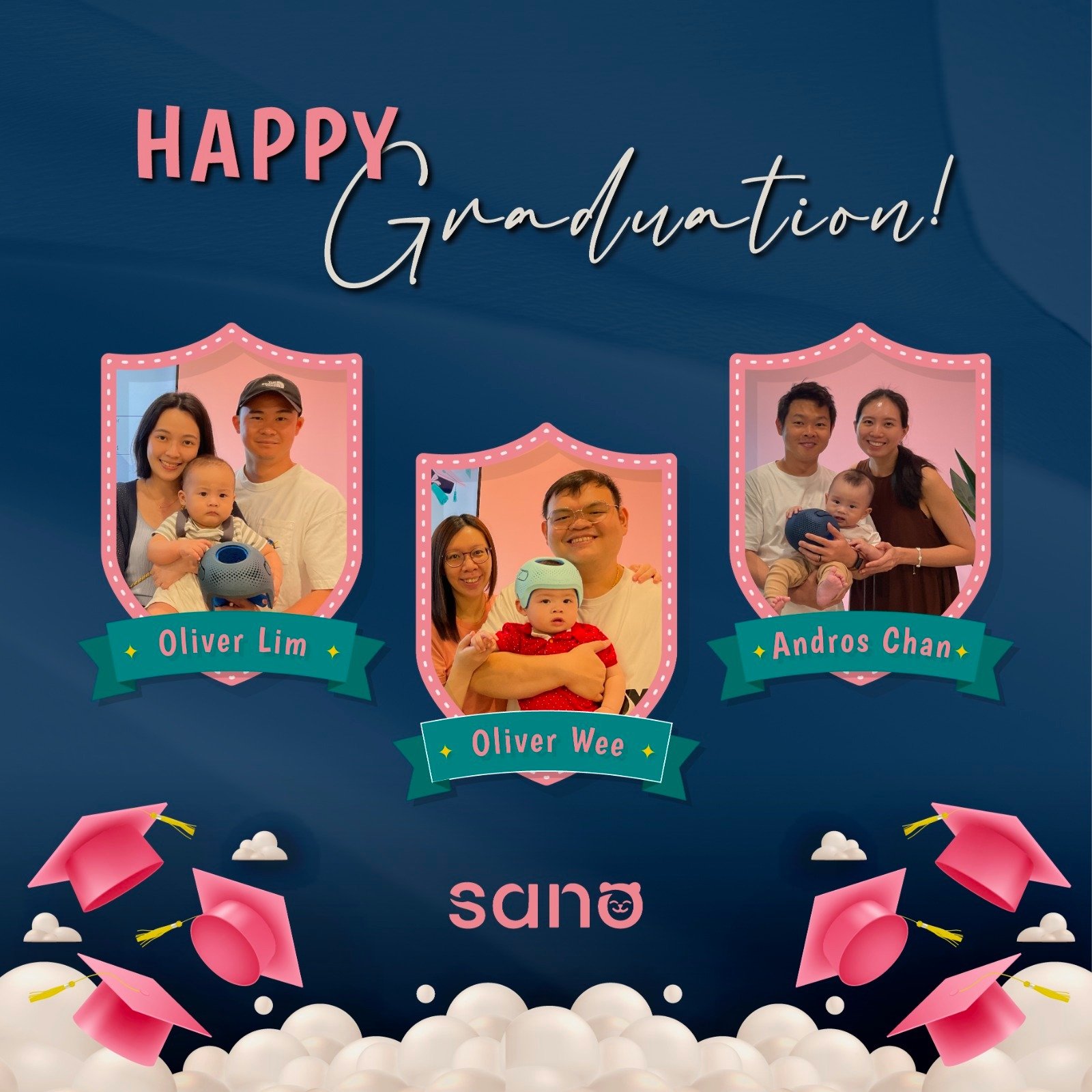 Cheers to our little graduates on their big day! 🎓🥳

👏 Congratulations to these adorable little ones and their families... Here's to a life filled with helmet-free snuggles! 

#sanoorthotics #sanoortho #babygraduation #happy #congrats #helmetfree