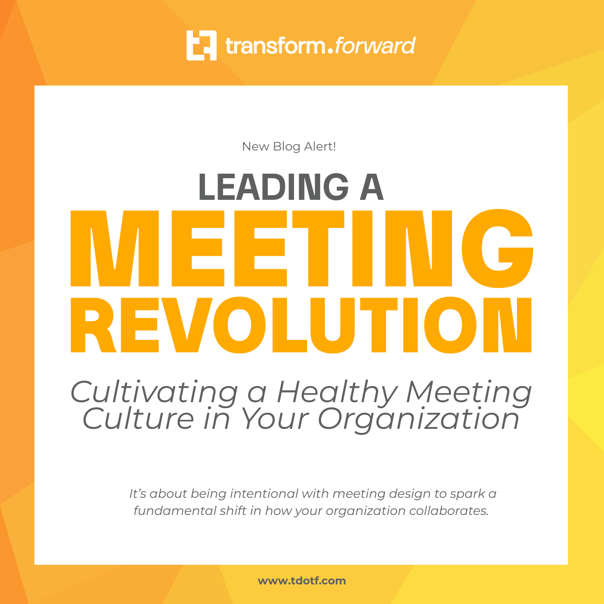 Leading a Meeting Revolution: Cultivating a Healthy Meeting Culture in Your Organization