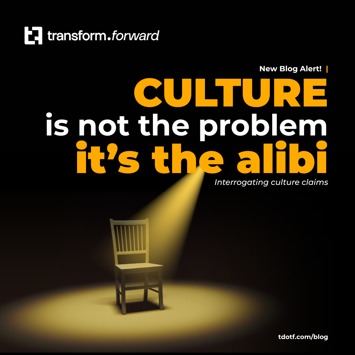 Culture is not the Problem, it’s the Alibi