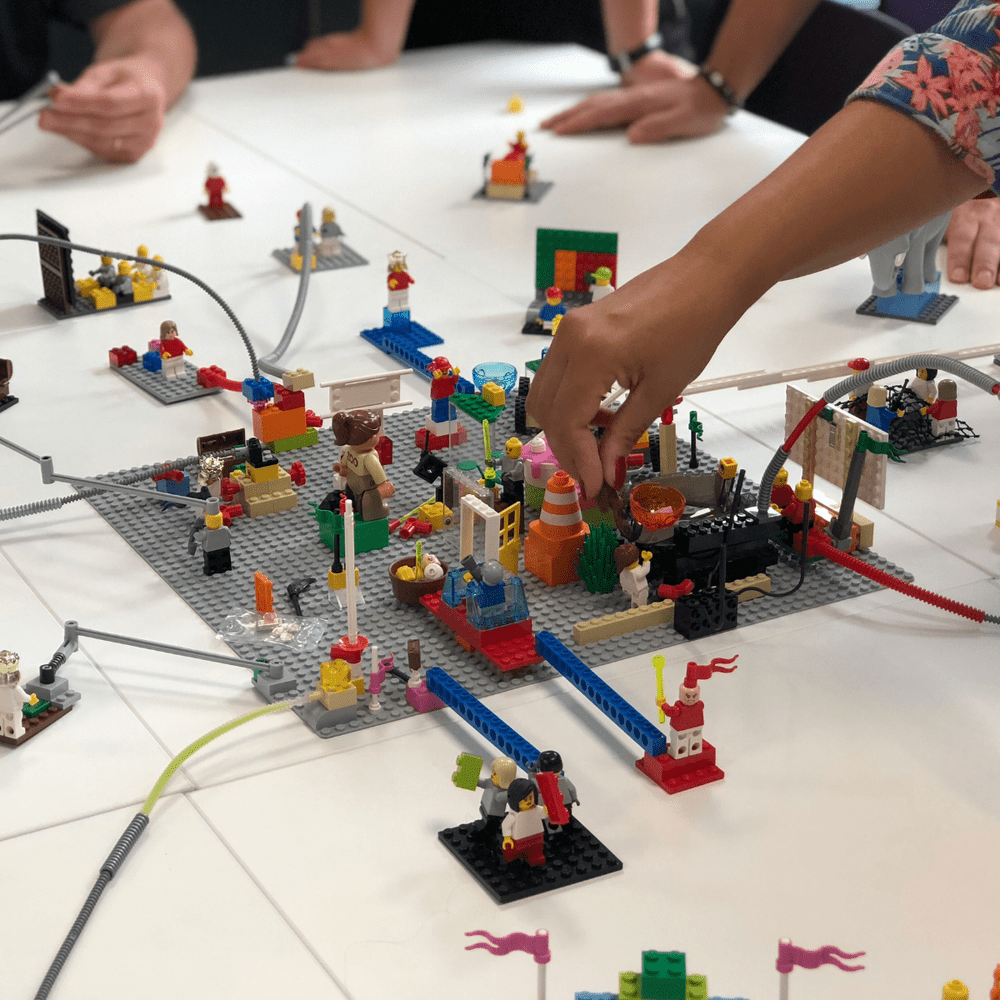 Participants building models with the LEGO SERIOUS PLAY method