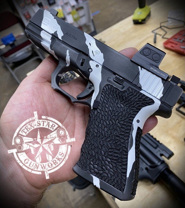 Tex-Star Gunworks in Plano Texas. Gunsmith, Cerakote, and Firearm Services. Textured grip.