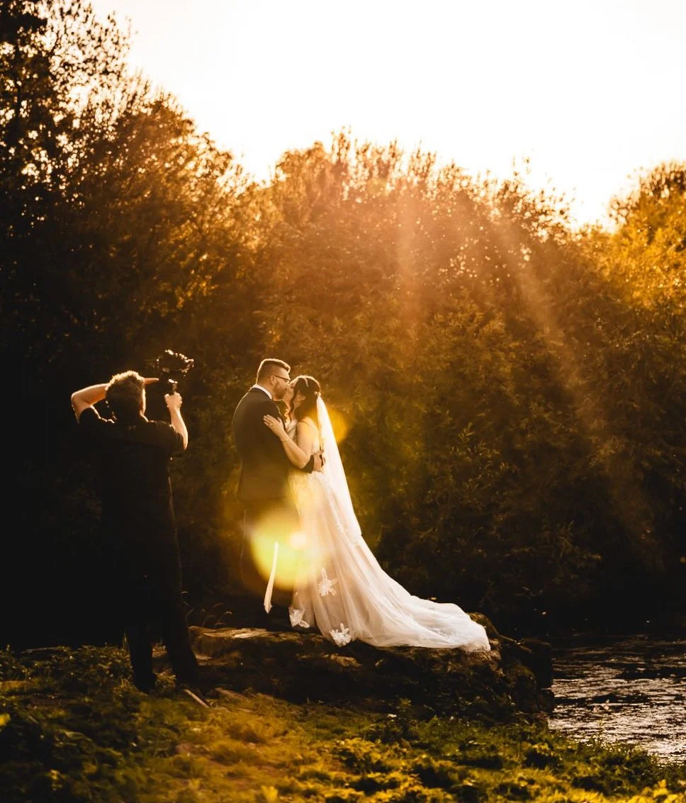 Ben Pendlebury capturing videography during a wedding couple shoot.