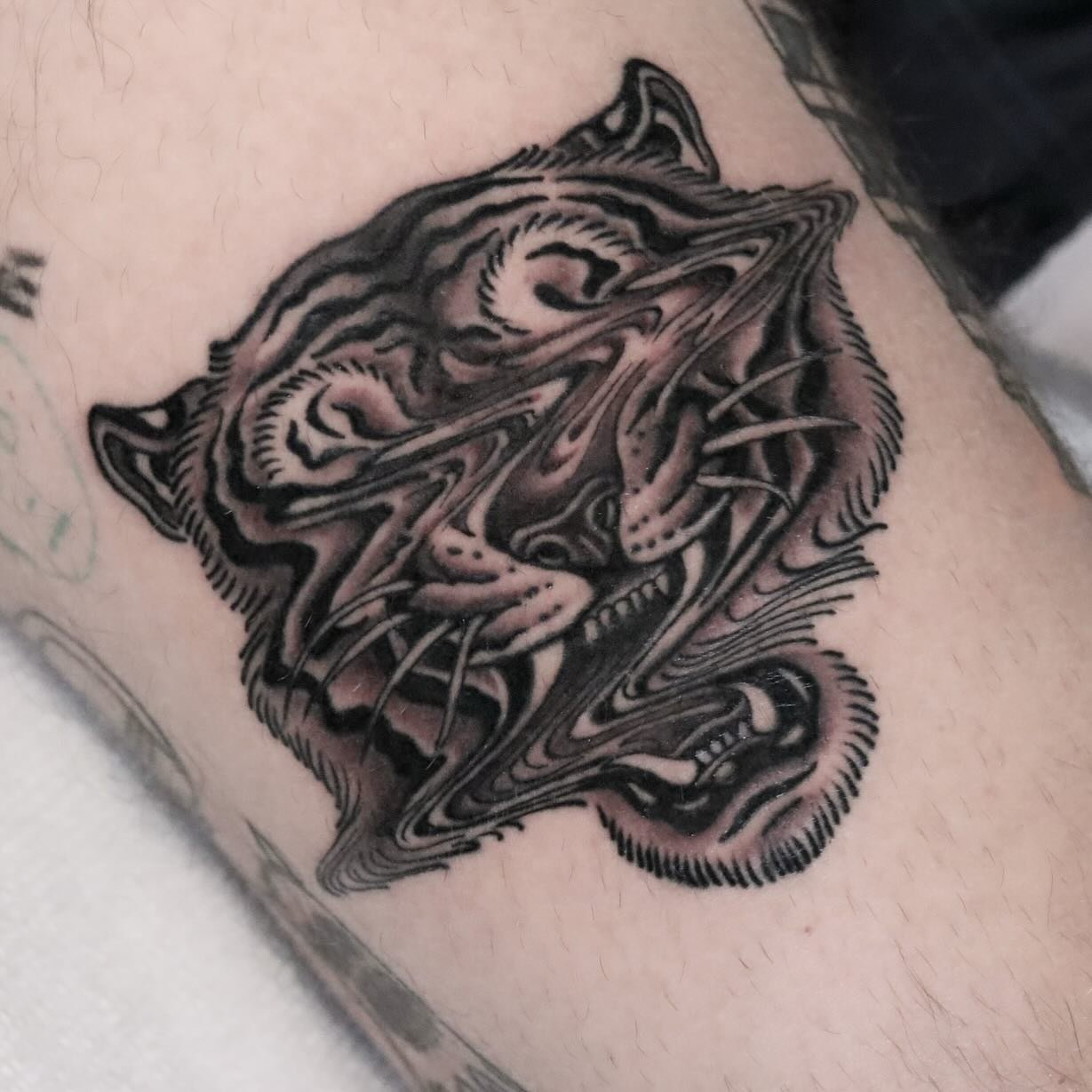 Thank you Lee! 🙏🐯✨ flash is always available 🥰
.
.
.
.
.
.
.
#tiger #tigertattoo #psychedelic #trippy 
#sandiegotattooartist #sandiegotattoo #sdtattoo #blackworkers #blackworktattoo #blacktattoo #btattooing #blackandgrey #bng #ladytattooer #female
