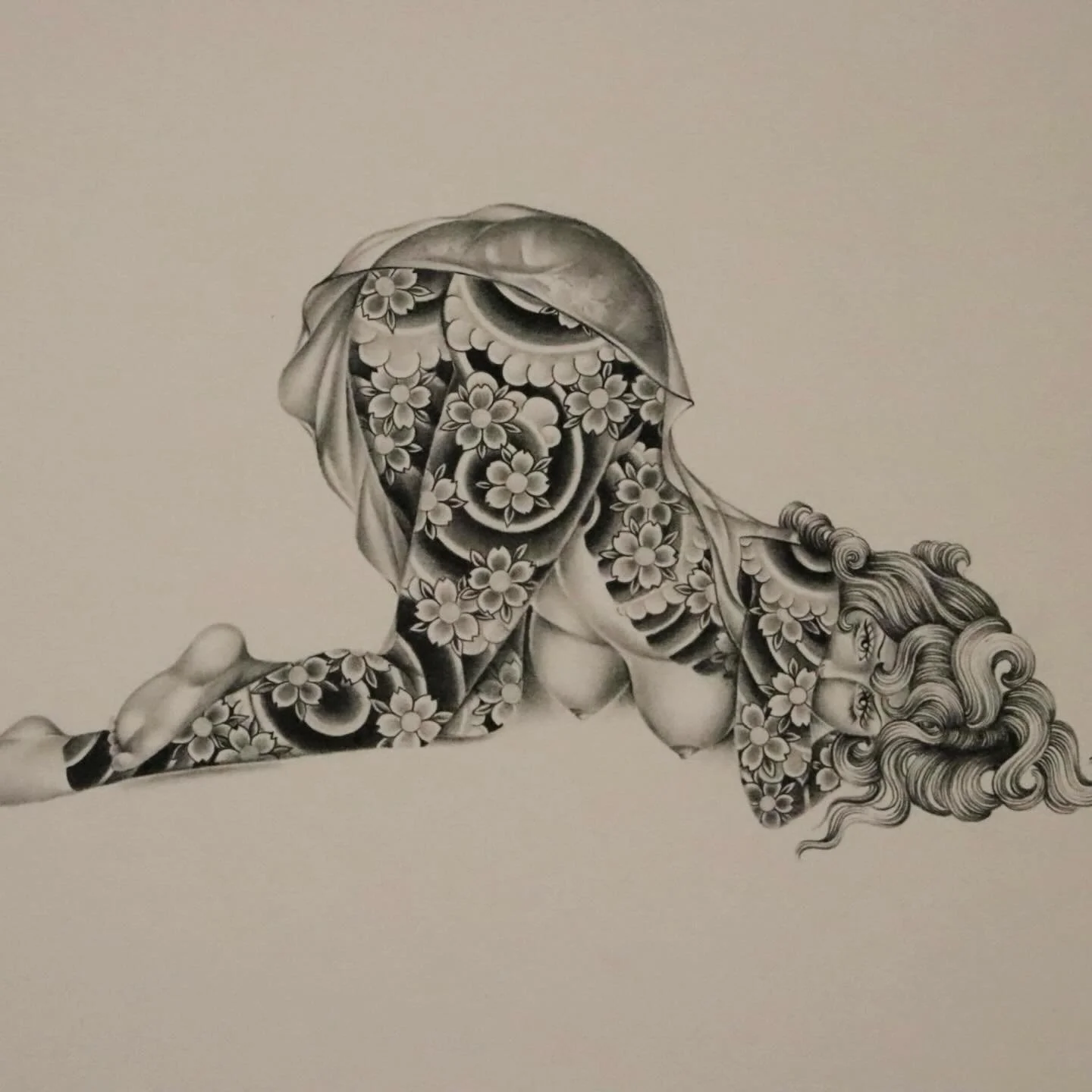 Irezumi girl ✨ 
11x14 pencil on arches hot press. If you&rsquo;d like a print  drop me a message 💓 

#irezumi #pencildrawing #pinupgirl #sandiegoart #sandiegoartist