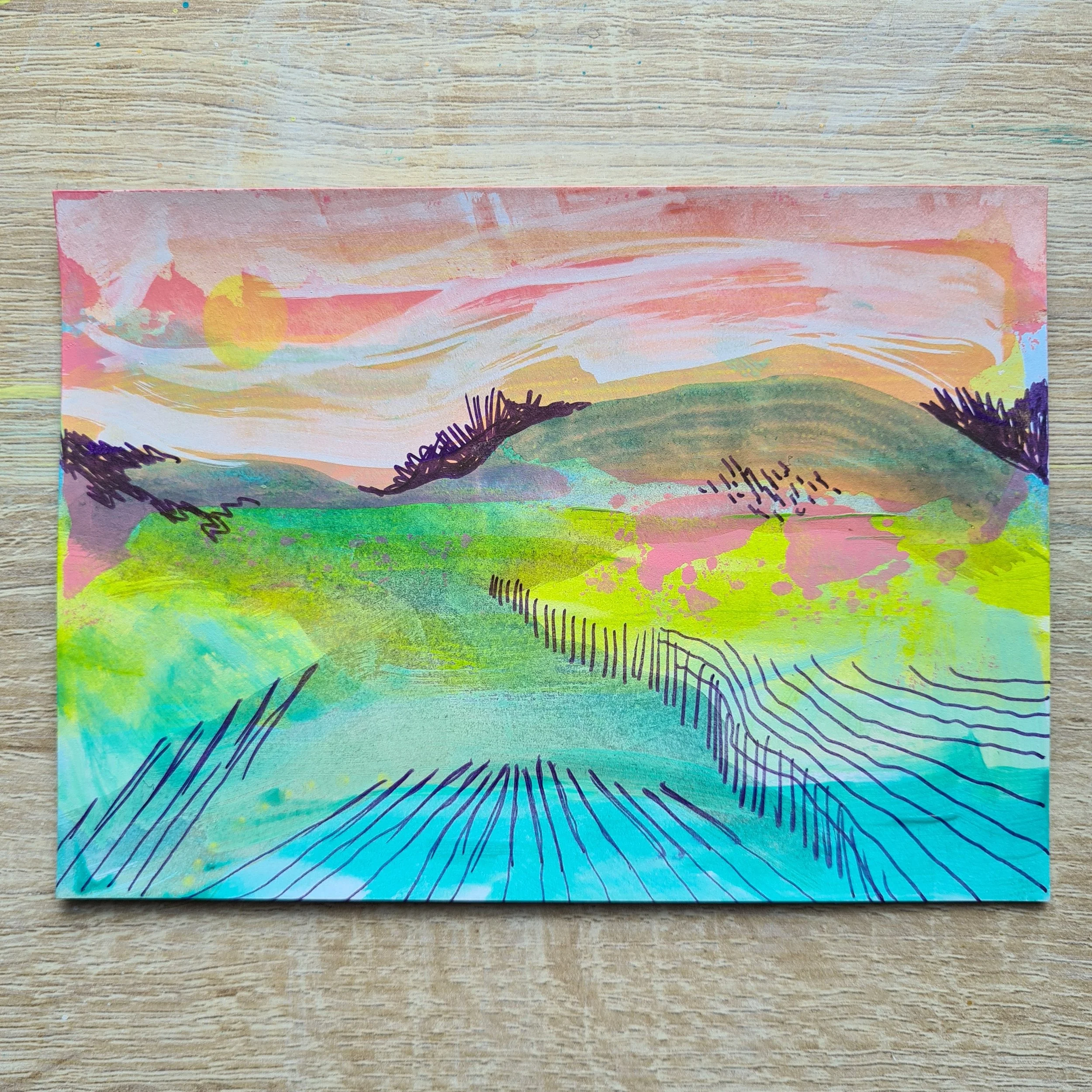 A6, Acrylic and Mixed Media