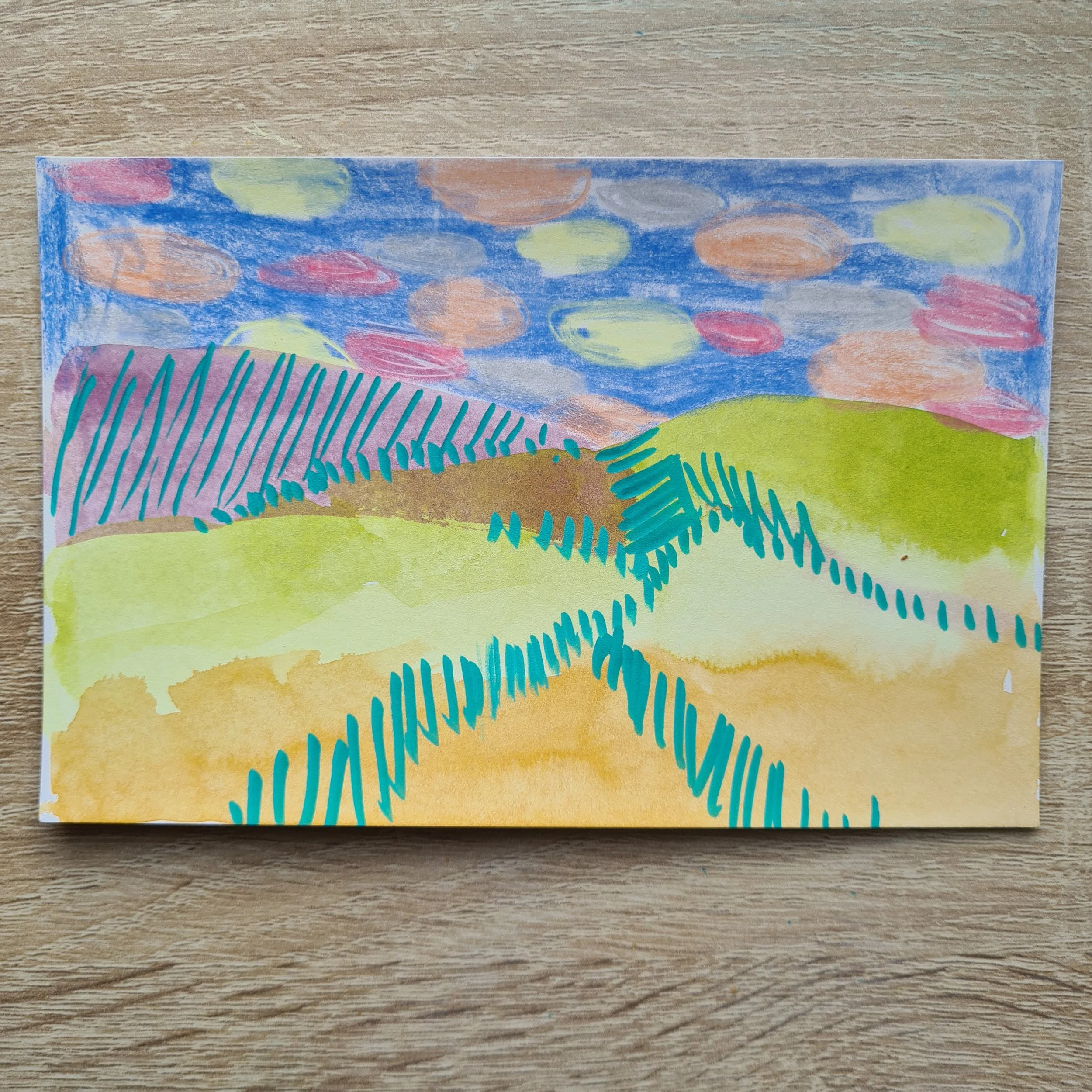 A6, Watercolour, Marker, Pencil