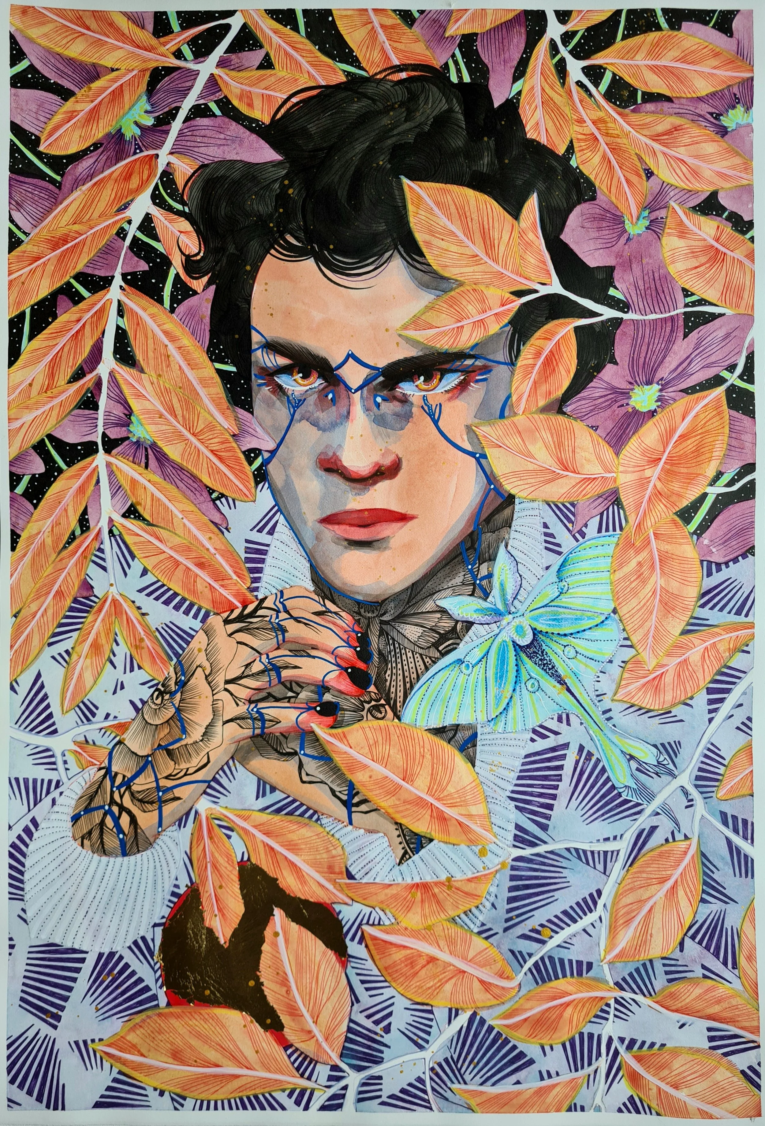 Vittorio, Watercolour and Mixed Media on paper,  42x60cm