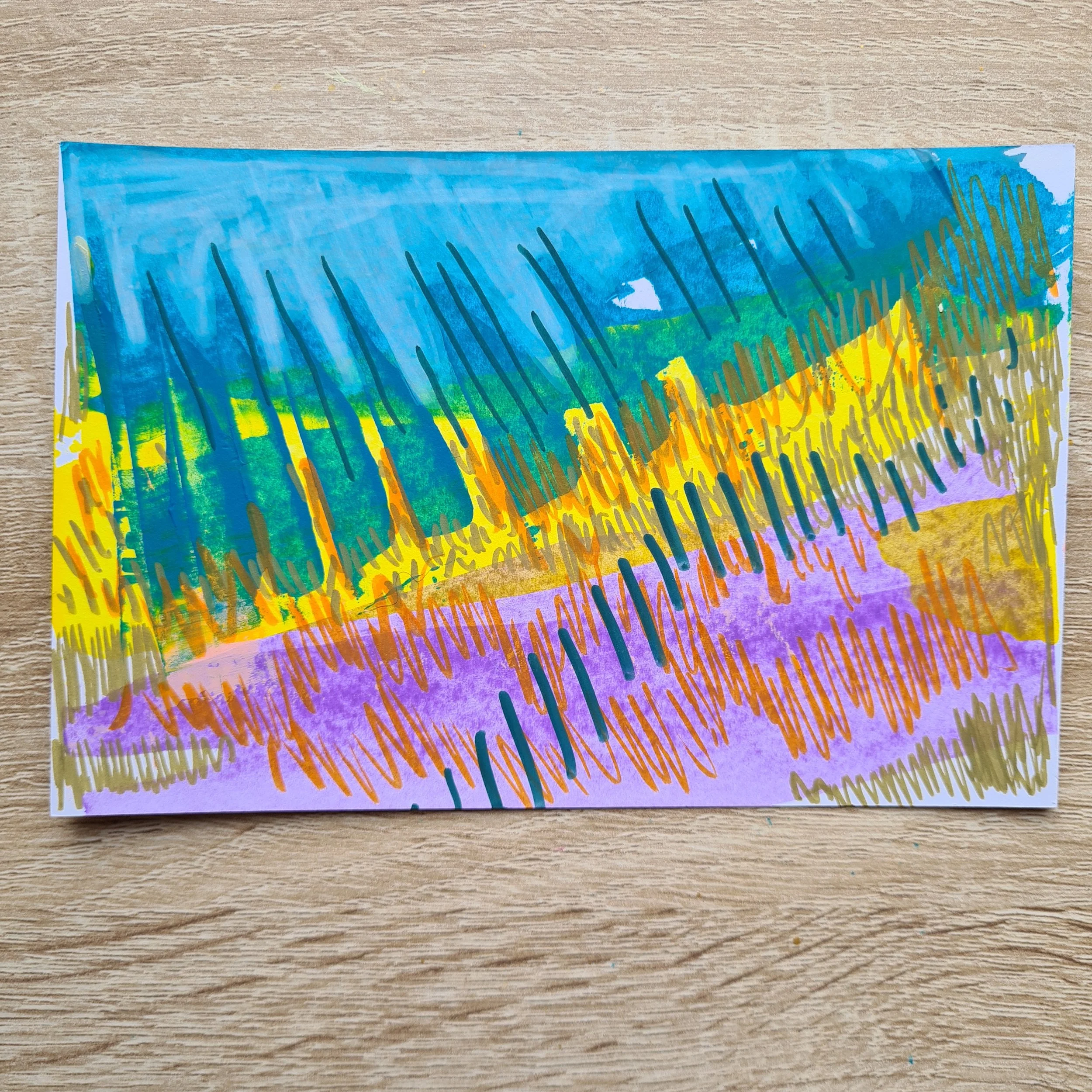 A6, Acrylic Paint and Marker