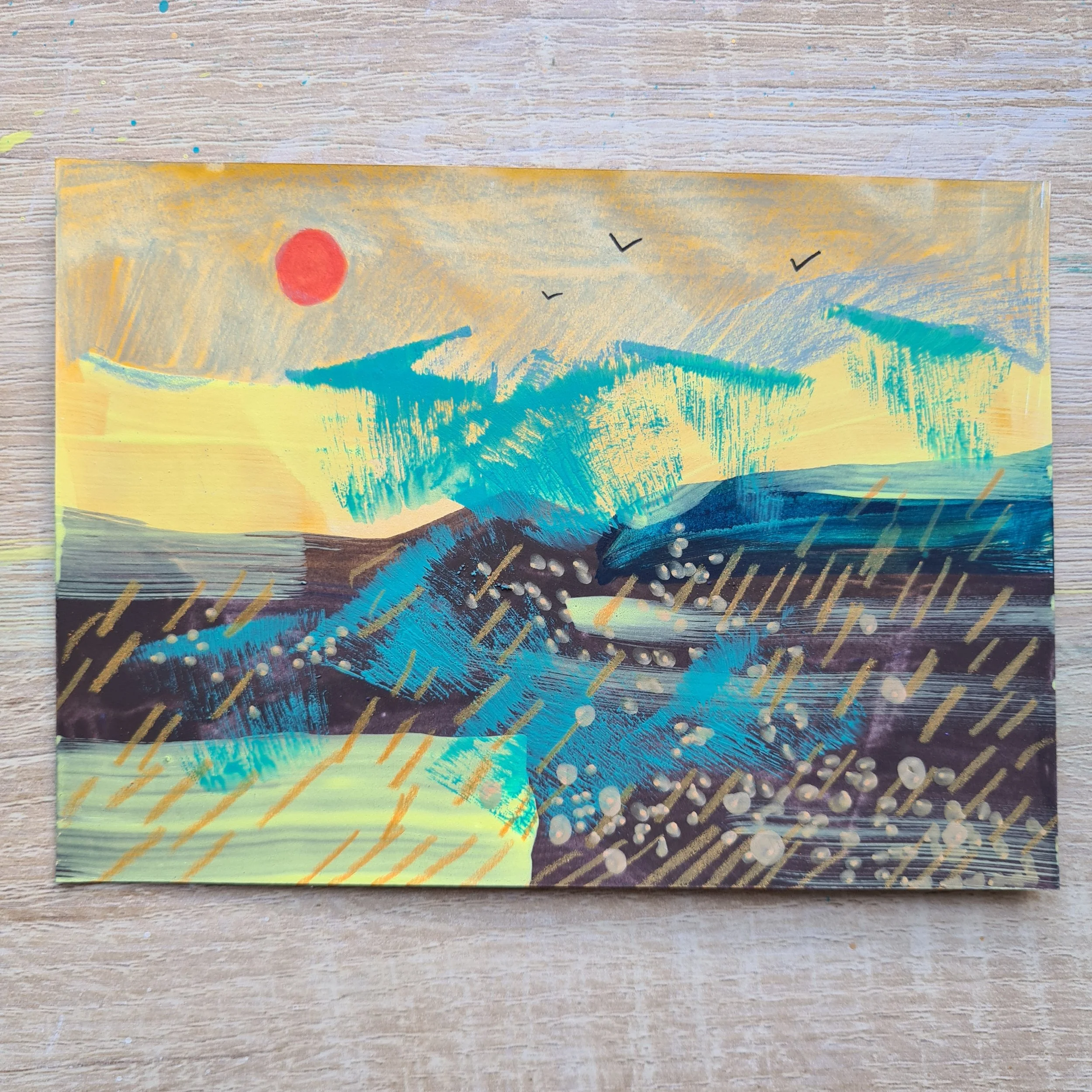 A6, Acrylic and Mixed Media