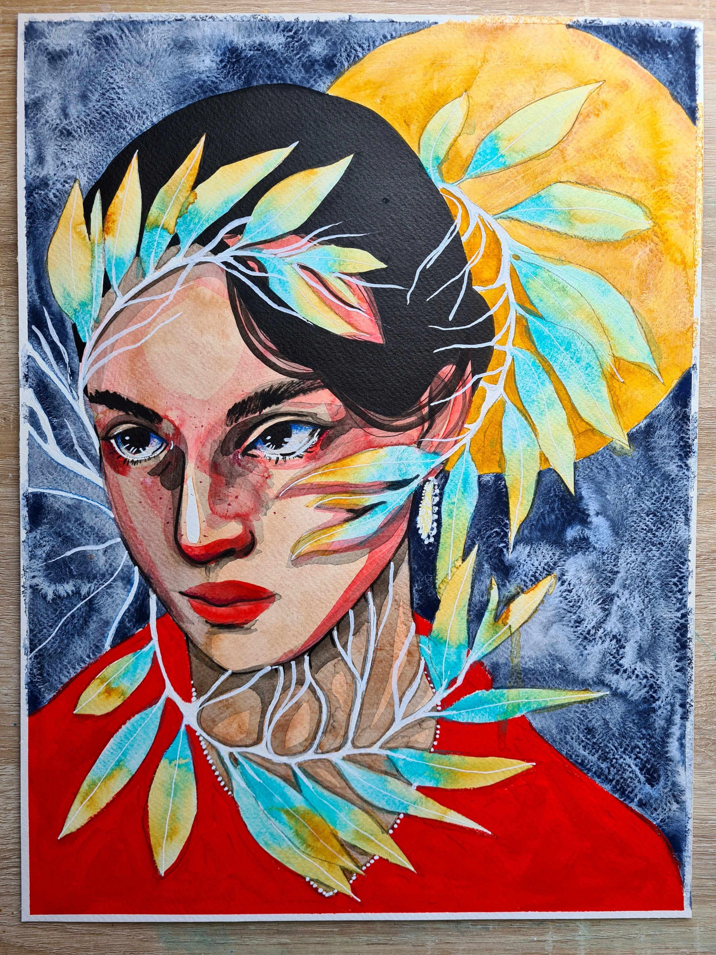 Crown, Watercolour and Mixed Media on Paper