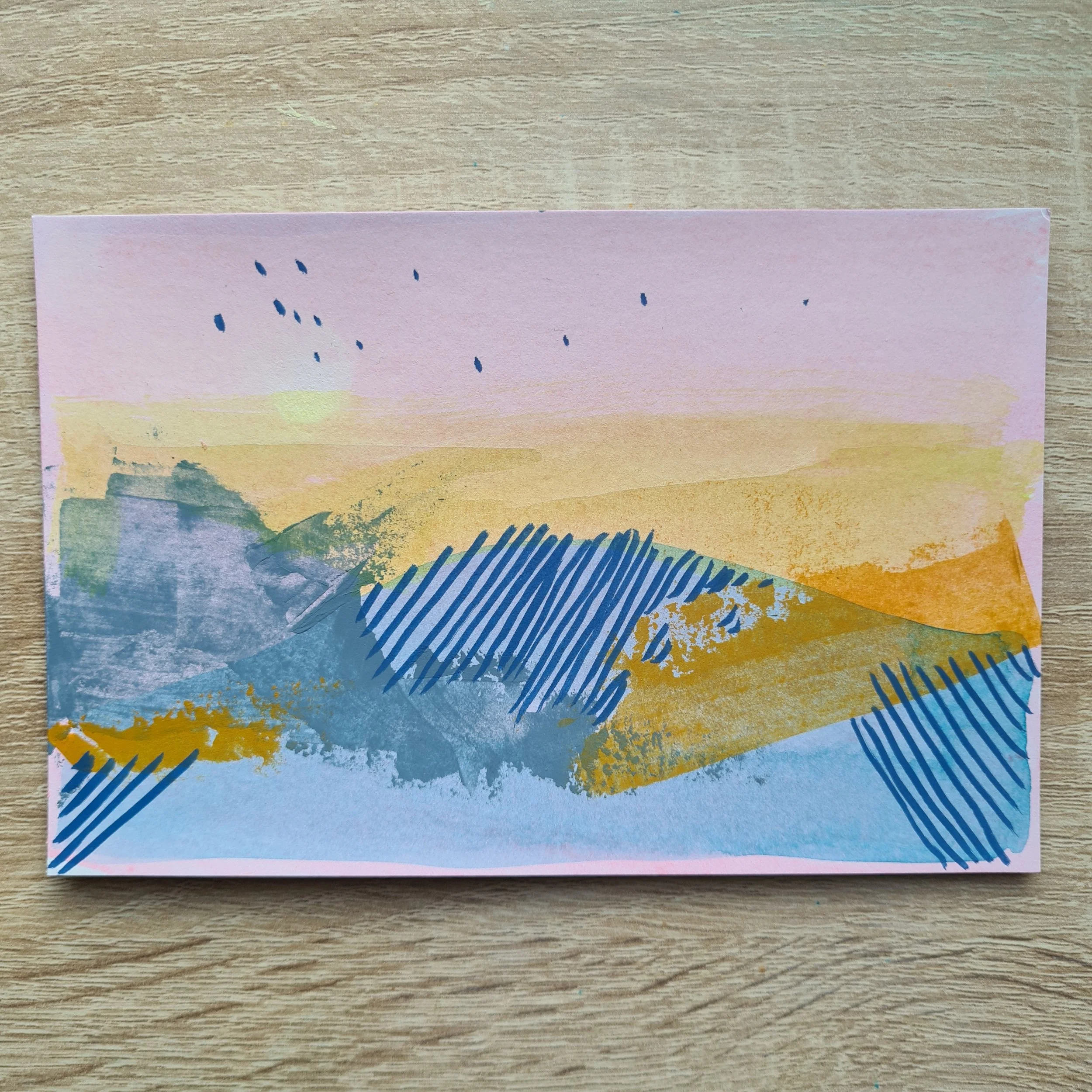 A6, Acrylic paint, Marker