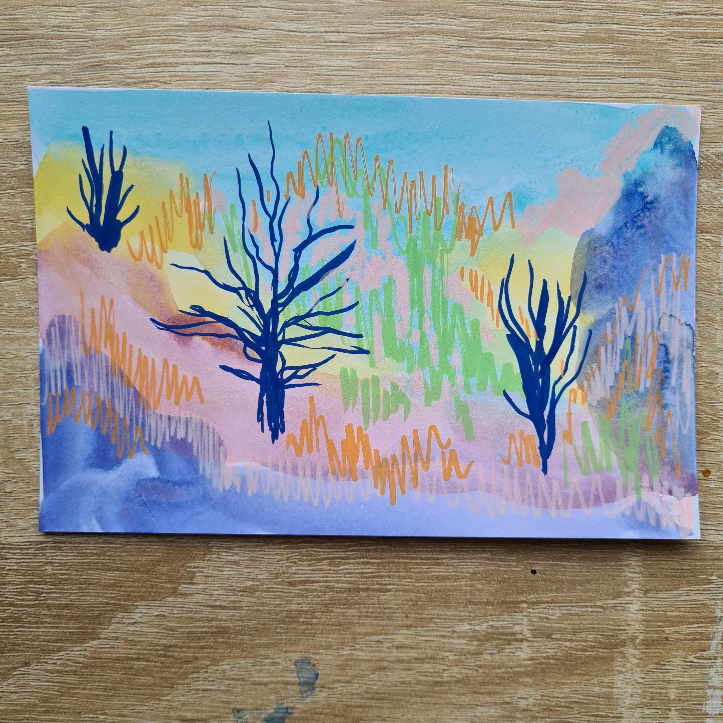 A6, Watercolour and Marker