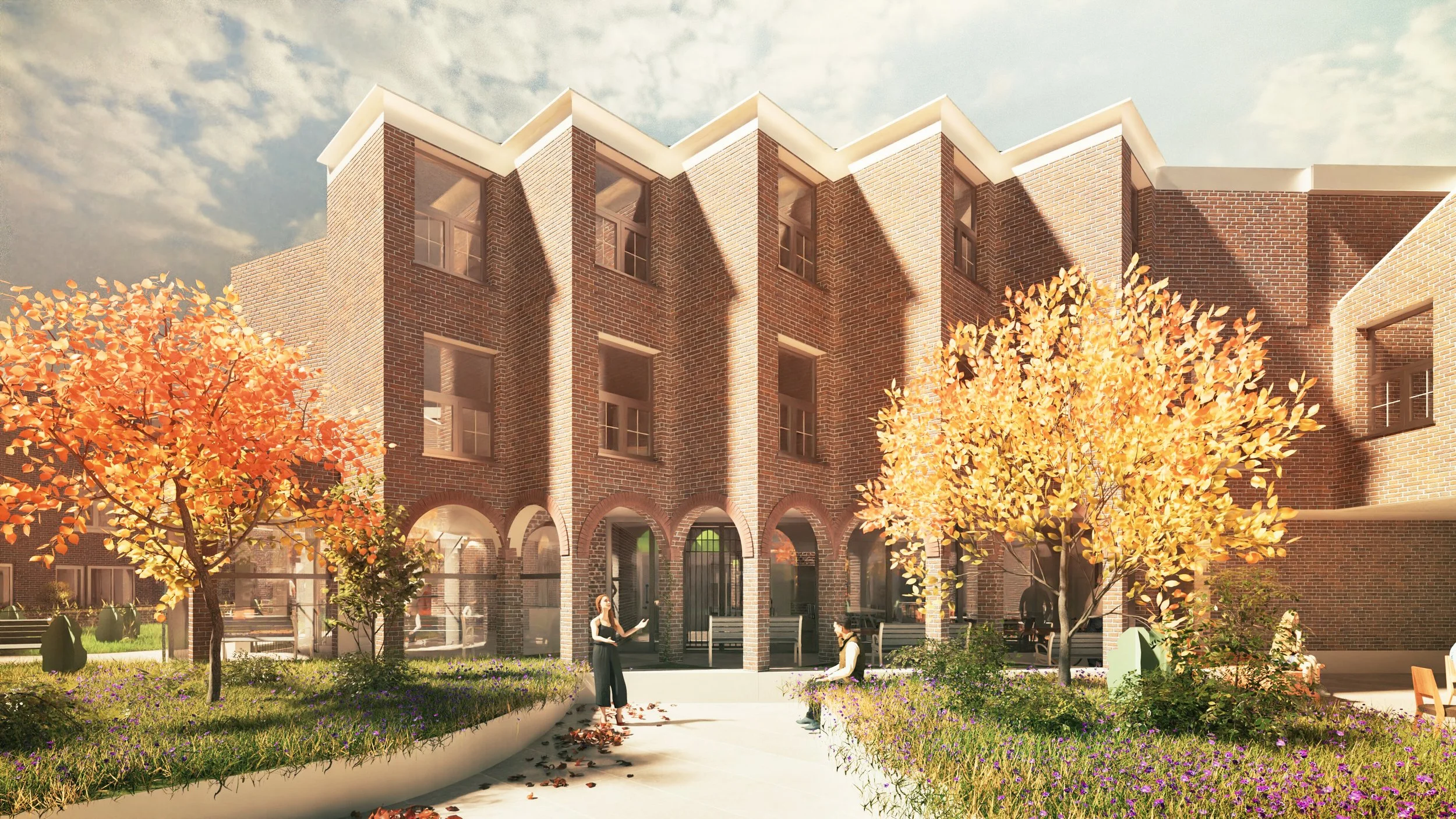 SHA Architecture + Design — Little Valentines - A new co-living scheme in Redbridge turning 4no. houses into 71 co-living units with cafe, events space and co-working.