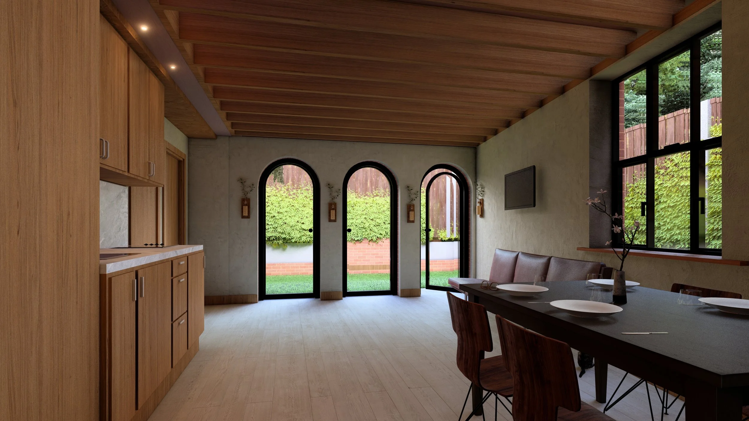 SHA Architecture + Design — Invented Ruin - A new house on a backland site hidden behind a berm, the building looks like a house found in the wilderness, from a yesteryear - an i
