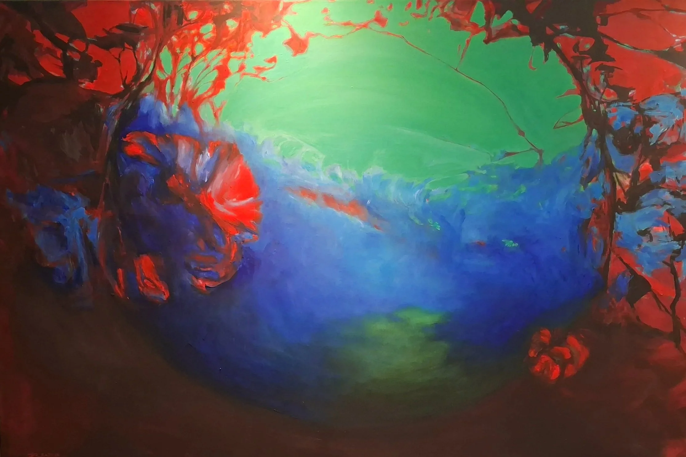 Hidden circles, hidden gates C (2025-26) acrylic on canvas, 150x100cm