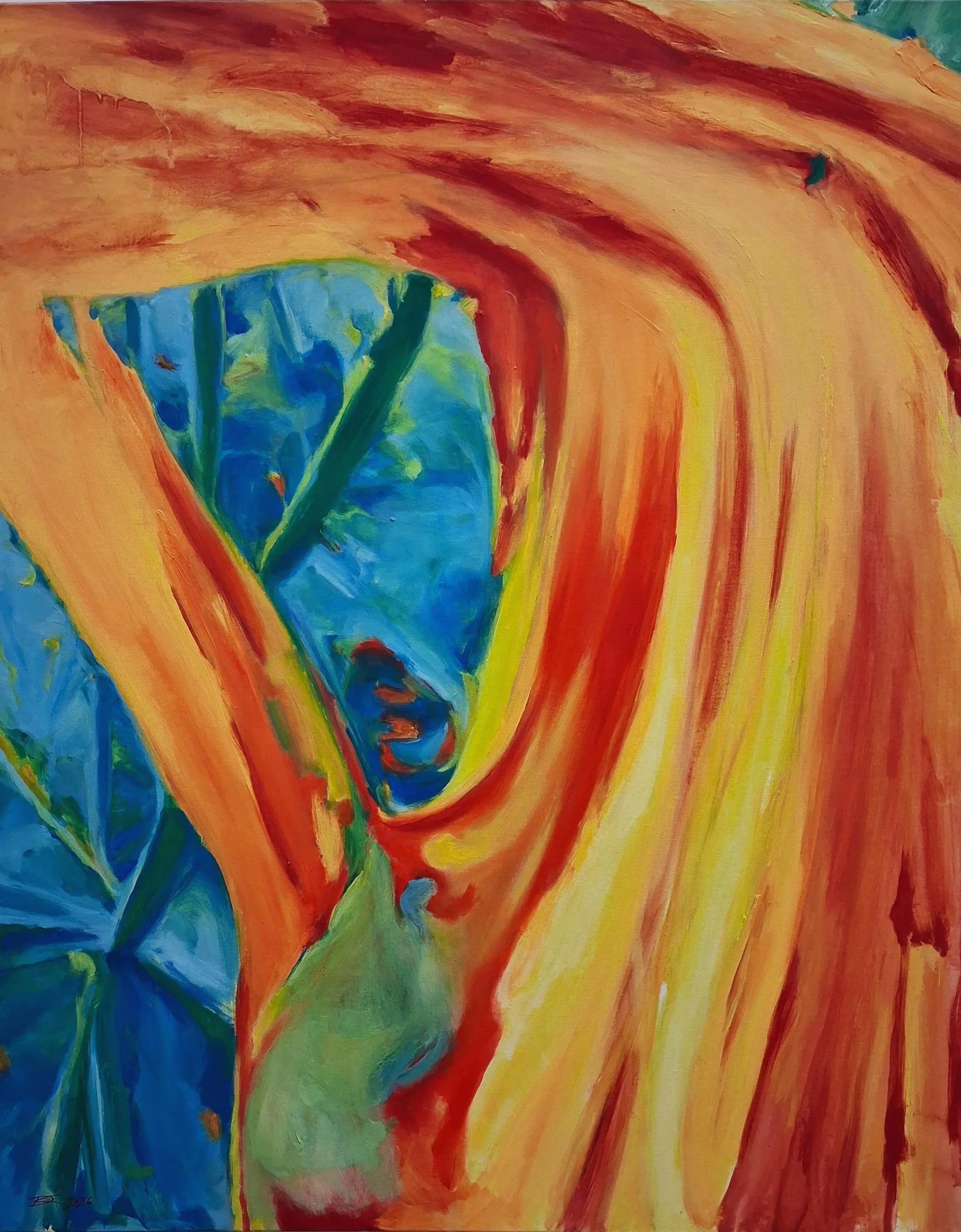 Birch story; Lato A (2026) acrylic on canvas, 80x100 cm