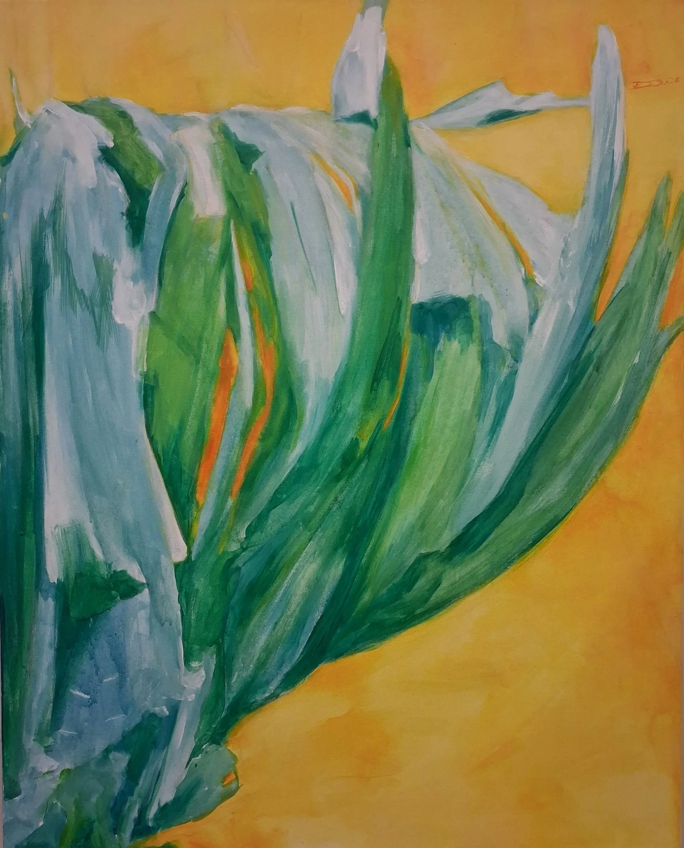 Birch story; Lato B (2026) acrylic on canvas, 80x100 cm