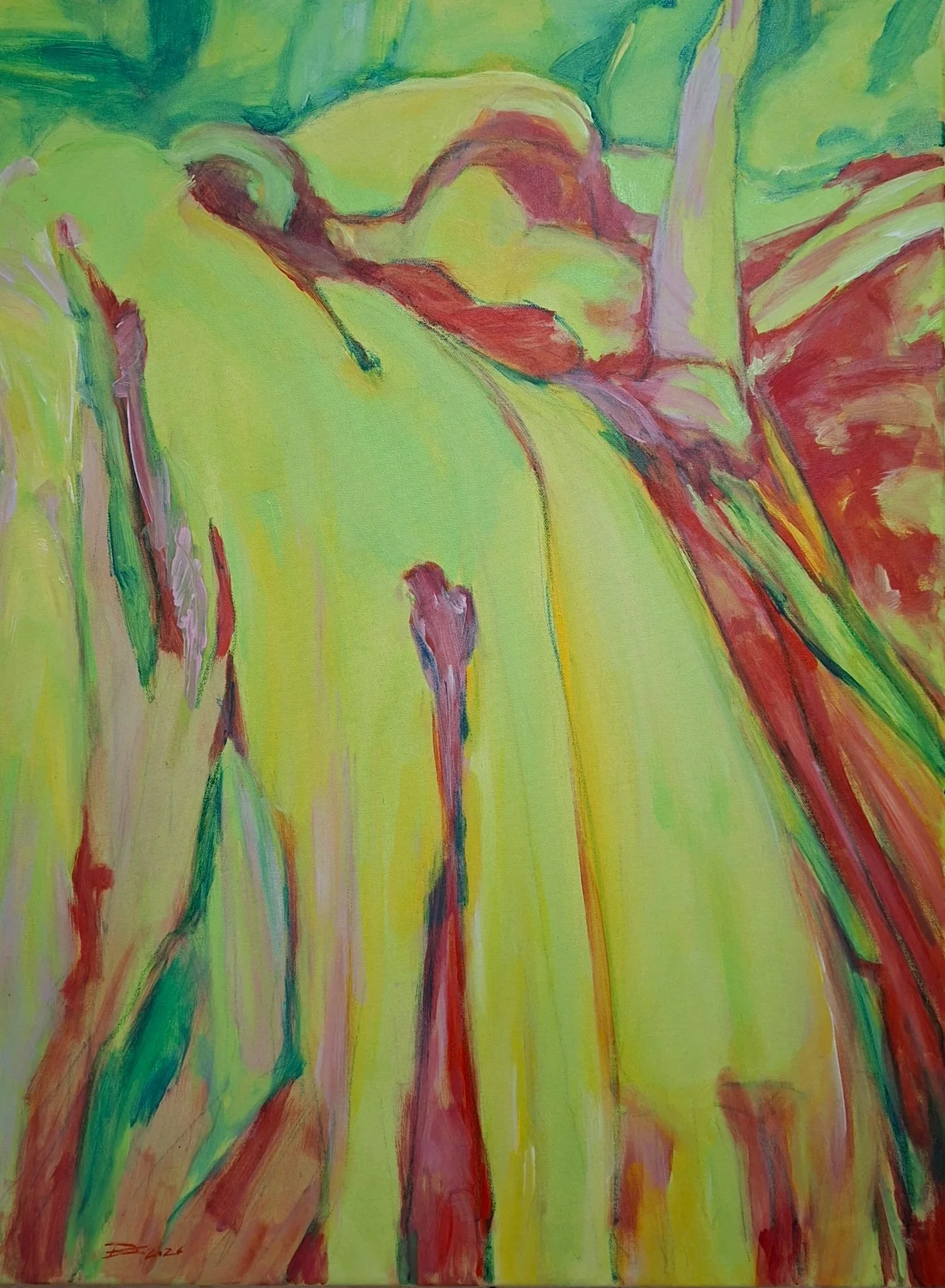 Birch story; The scattered (2026) acrylic on canvas, 60x80 cm