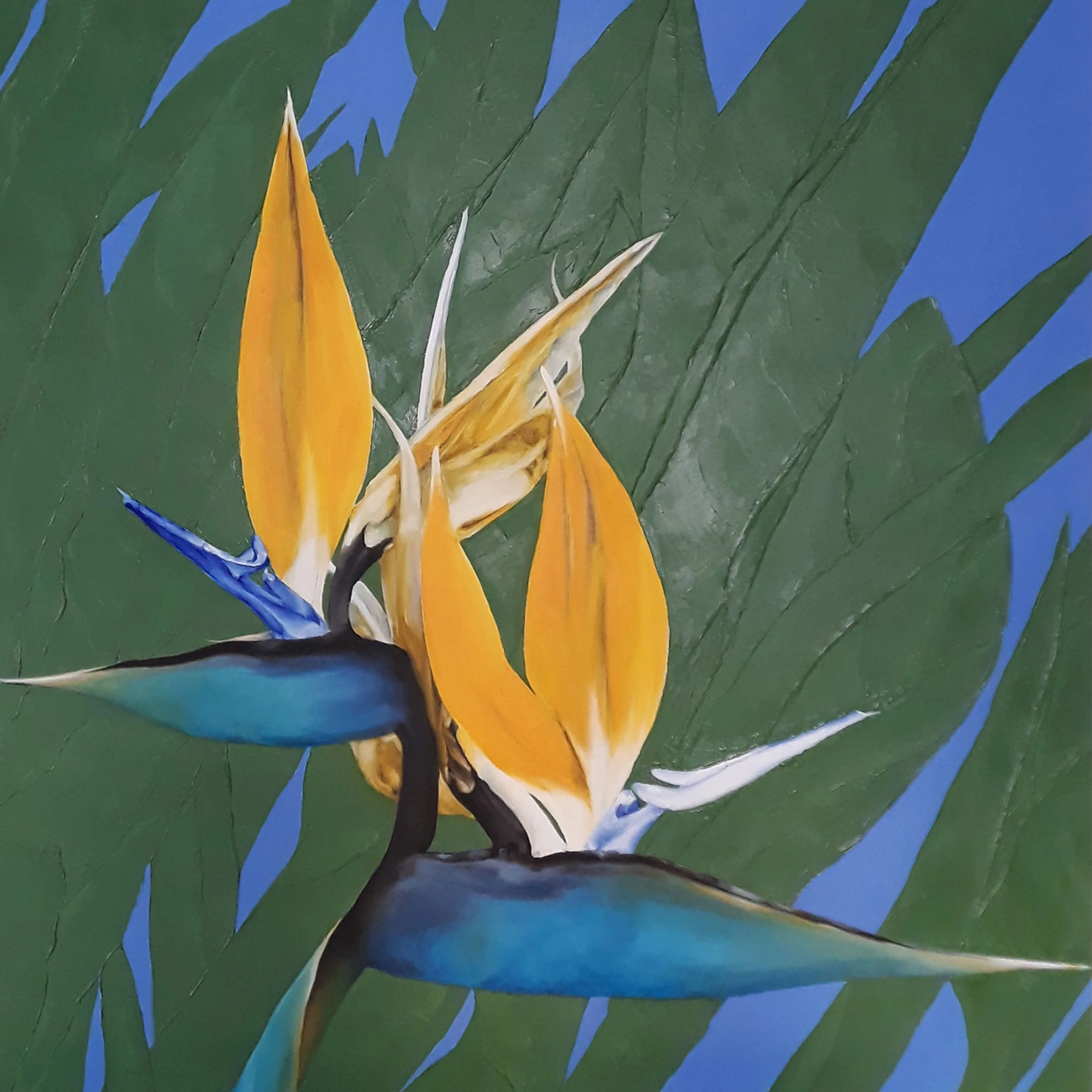 And the red? or The roosters (2021) oil on canvas, 100x100cm