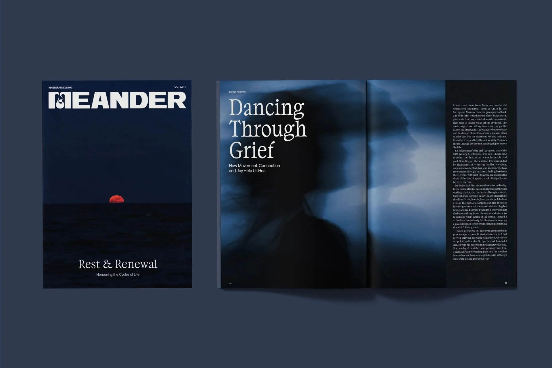 the cover and one inside spread for issue 2