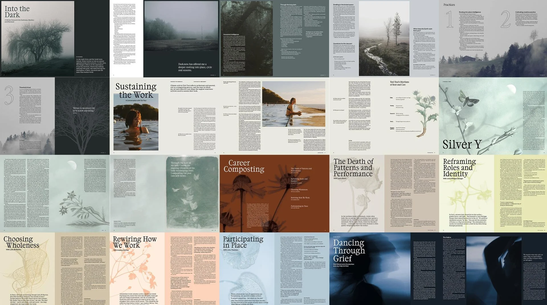 image showing 16 spreads from the magazine