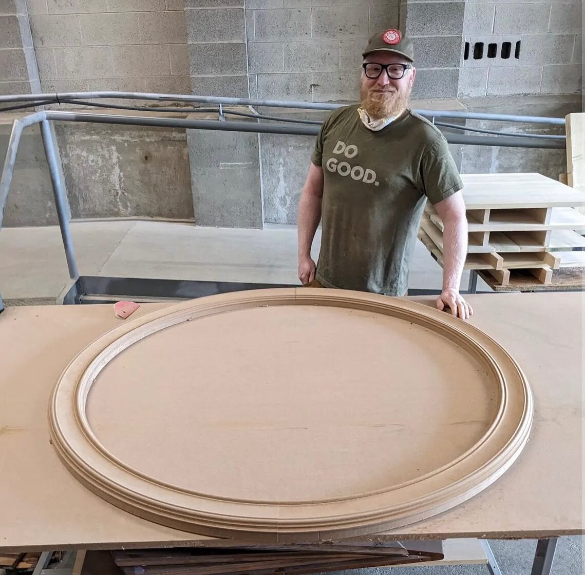 Delivered this custom frame to @kalinthomasart today.  From here Kalin will work his magic with plaster and paint and I can&rsquo;t wait to see the final result. Paired with his incredible painting this frame is going to be stunning. #cnc #cncmachini