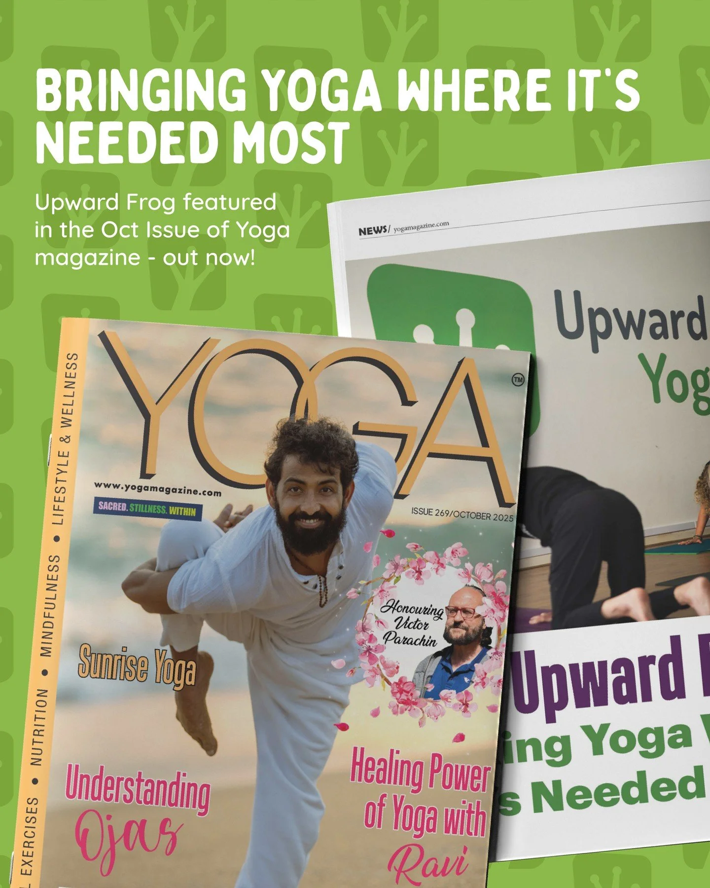 We&rsquo;re thrilled to be featured in the latest issue of Yoga Magazine! 🐸 ⁠
⁠
&lsquo;Bringing Yoga Where It&rsquo;s Needed Most&rsquo; highlights how Upward Frog is making yoga accessible to our community. ⁠
⁠
Grab your copy at yogamagazine.com ⁠
