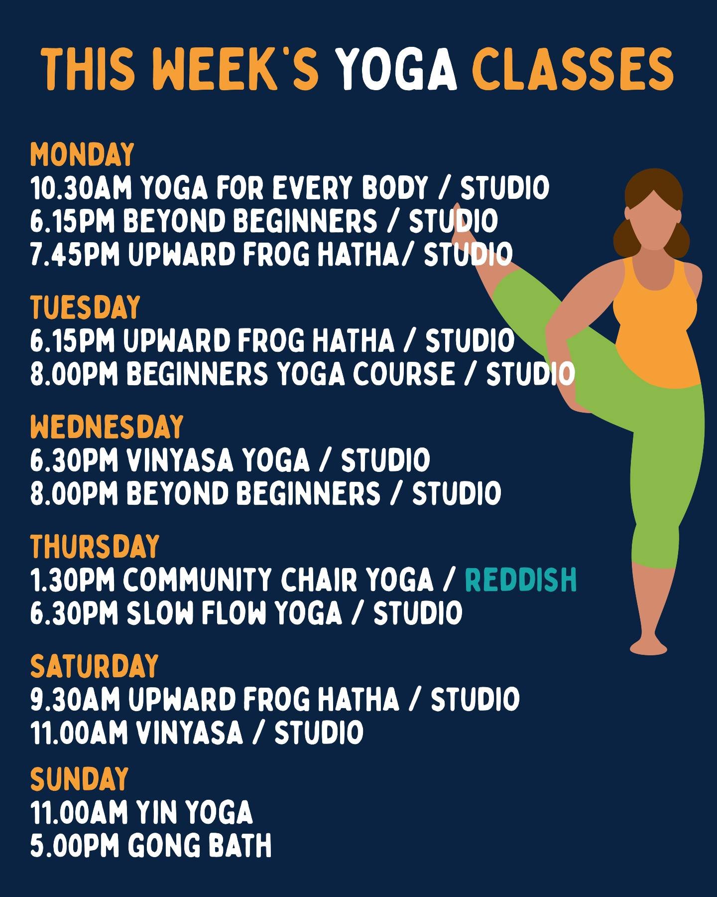 This Week's Yoga Schedule ✨⁠ ⁠

Book online:⁠
www.upwardfrog.yoga/classes⁠

See you on the mat 💚🐸 ⁠

⁠ #yogamanchester #yogastockport #yogastudiomanchester