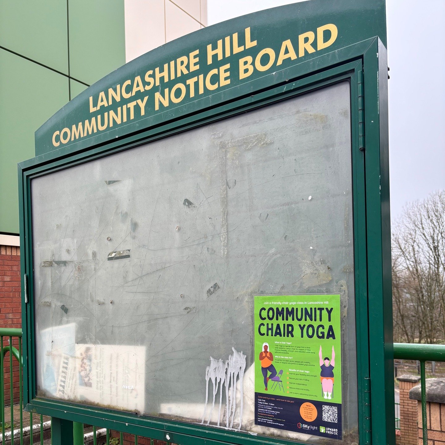 We're back at Lancashire Hill this morning at 10.30 am for Community Chair Yoga with Emma. We are in the Learner Lounge again (in Stonemill Terrace) because the shutters at the Community Centre are still broken and we can't get in. Everyone is welcom