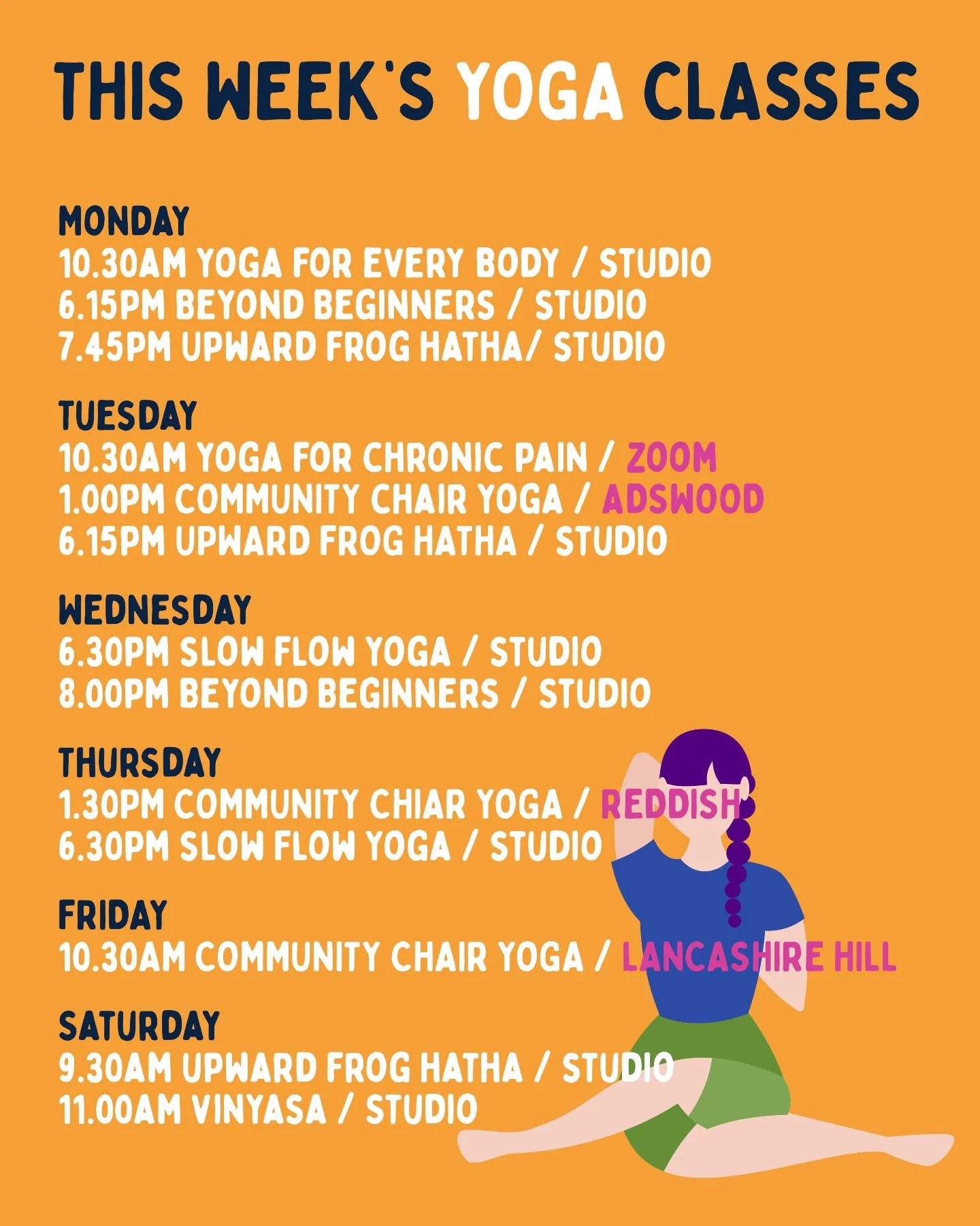 This Week's Yoga Schedule ✨⁠ ⁠

Book online:⁠
www.upwardfrog.yoga/classes⁠

See you on the mat 💚🐸 ⁠

⁠ #yogamanchester #yogastockport #yogastudiomanchester