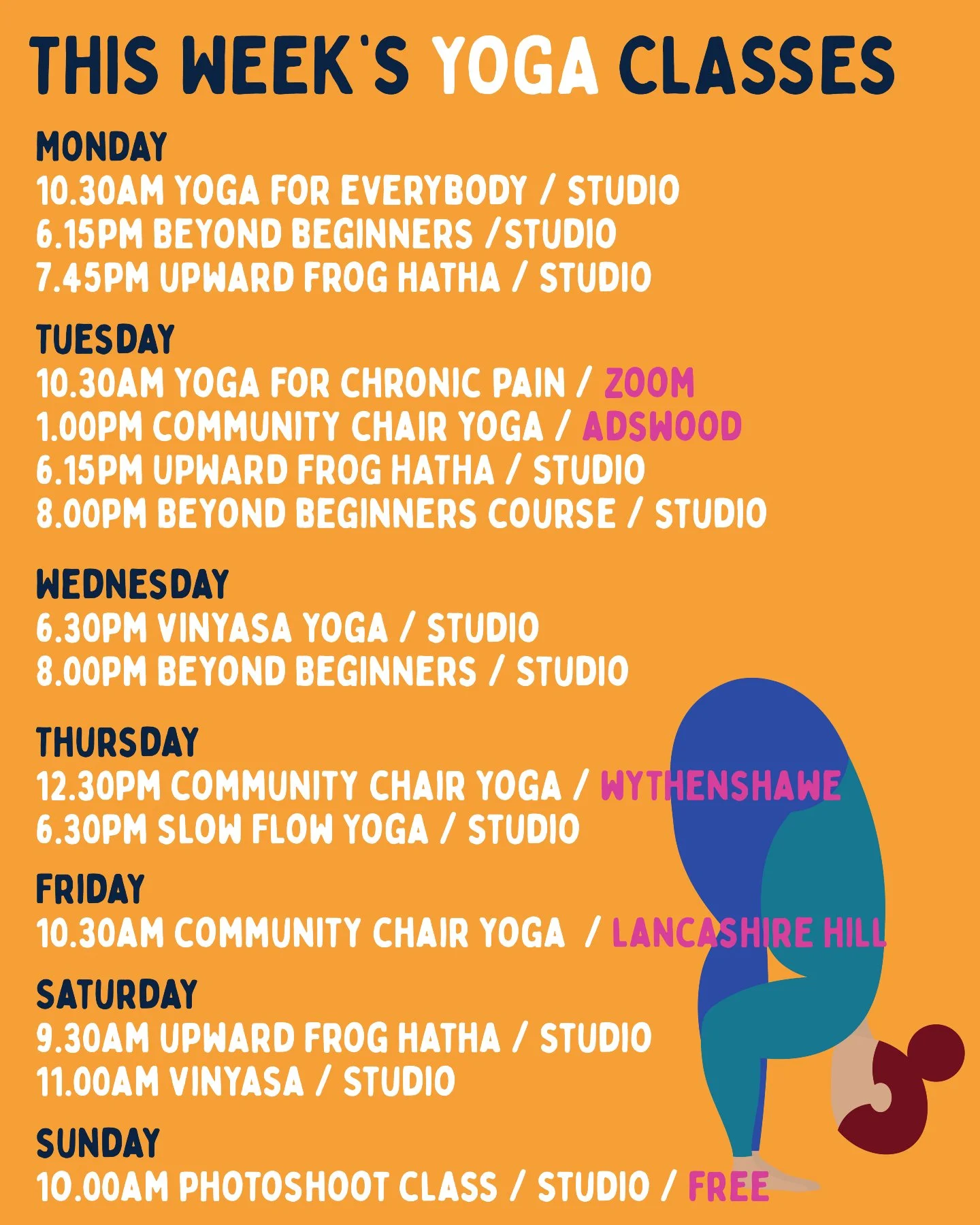 This Week's Yoga Schedule 🌸

Book online:⁠
www.upwardfrog.yoga/classes⁠

See you on the mat 💚🐸 ⁠

⁠ #yogamanchester #yogastockport #yogastudiomanchester