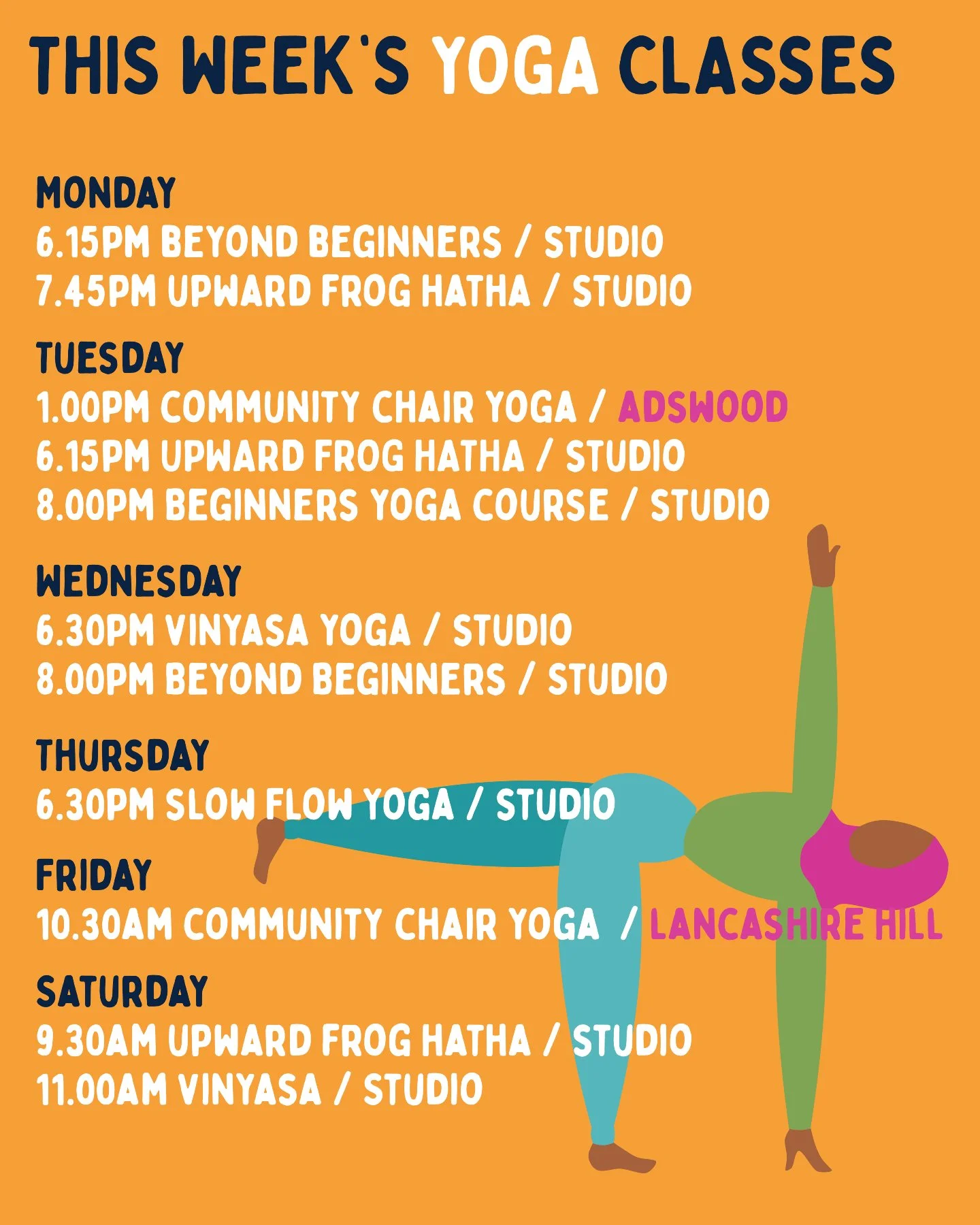 This Week's Yoga Schedule 🌸

Book online:⁠
www.upwardfrog.yoga/classes⁠

See you on the mat 💚🐸 ⁠

⁠ #yogamanchester #yogastockport #yogastudiomanchester