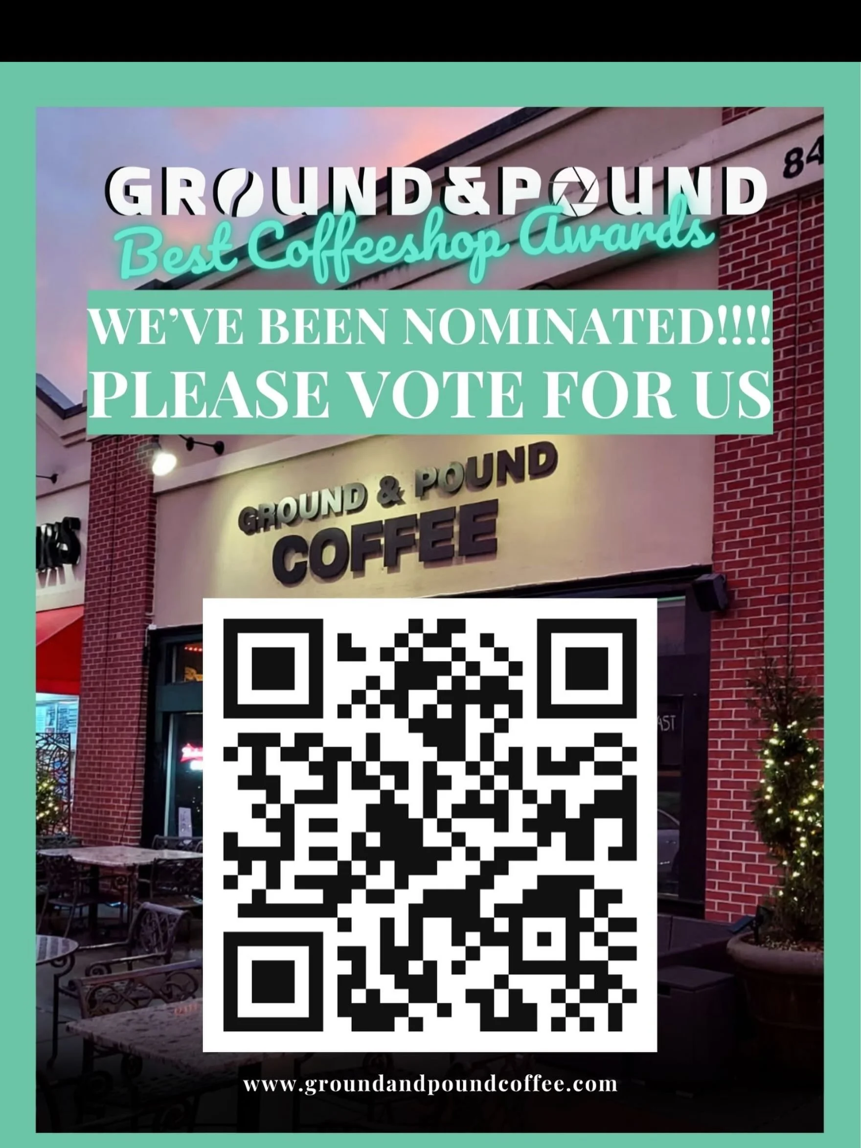Today&rsquo;s the day! ☕🏆

Voting is officially OPEN for Best Local Coffee Shop, and we&rsquo;d be incredibly grateful for your support!

If Ground &amp; Pound has been your favorite place to grab coffee, meet with friends, or kickstart your morning