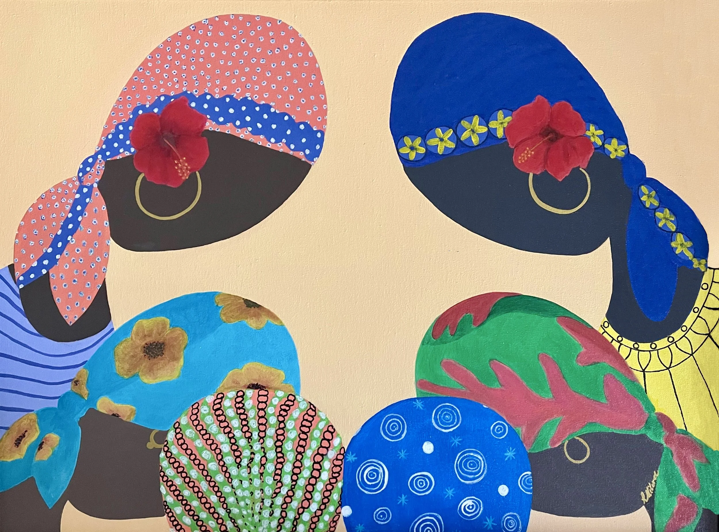 Colorful painted rocks with floral, swirl, polka dot, and abstract patterns.