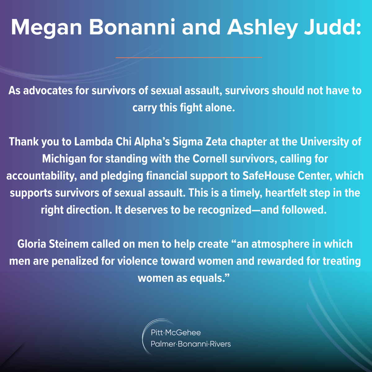 Megan Bonanni and Ashley Judd: Men Must Help End the Silence Around Sexual Assault  