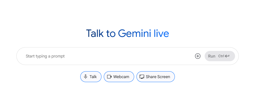 Barra de búsqueda para interactuar con Gemini Live