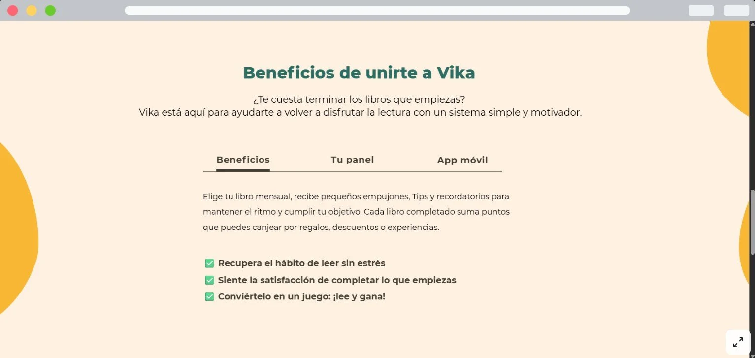 menú desplegable que permite ampliar información