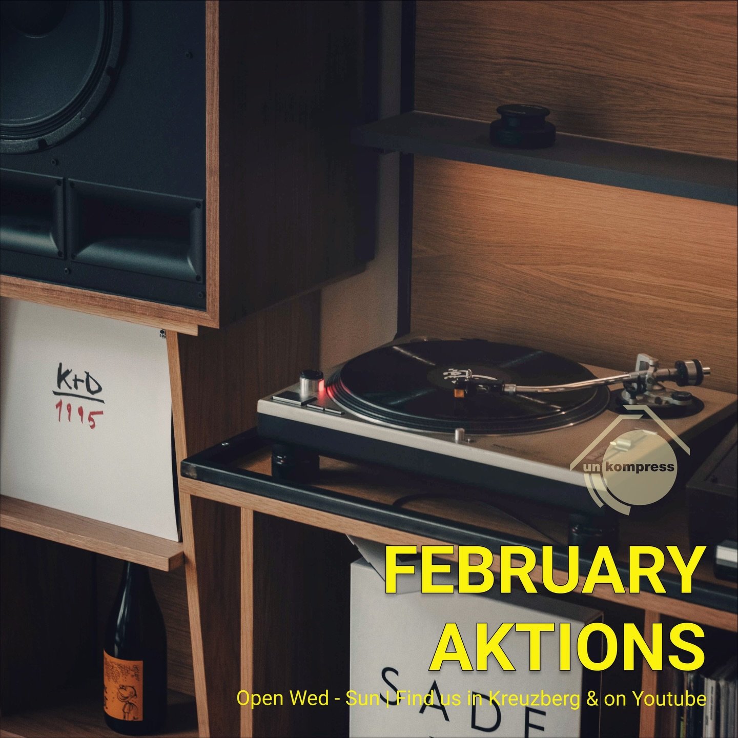 February at Unkompress
Listening sessions, selectors &amp; a few special nights.

After a meditative start to the year, Unkompress returns in February with a full month of listening and gathering.

From album-in-full Sunday Listening sessions and liv