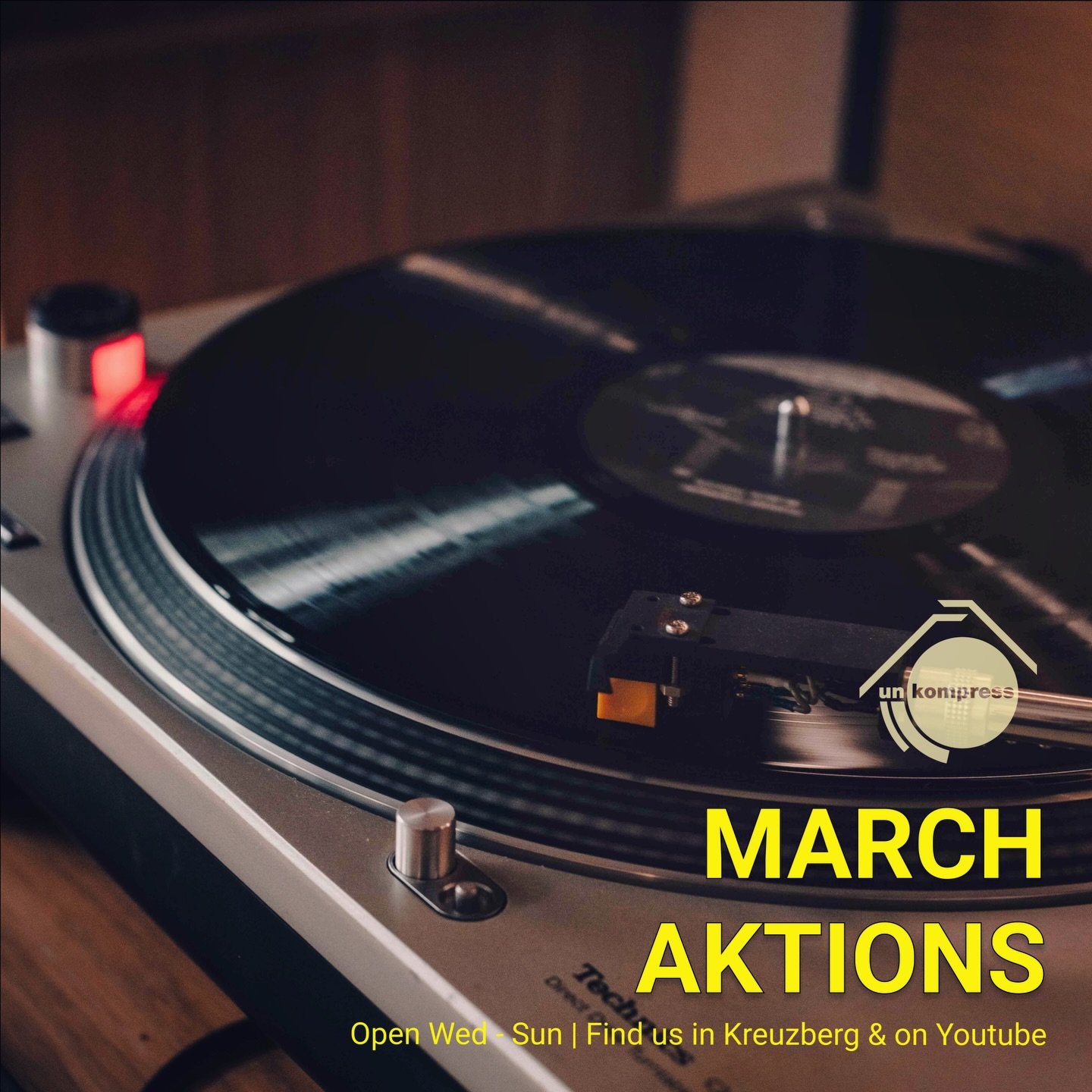 MARCH AT UNKOMPRESS Deep Dives, Selectors &amp; Sunday Listening

March is about going deeper.

We&rsquo;re introducing our new Wednesday Deep Dive series: monthly community nights centered around a theme, genre, or sonic movement. Focused energy. Sh