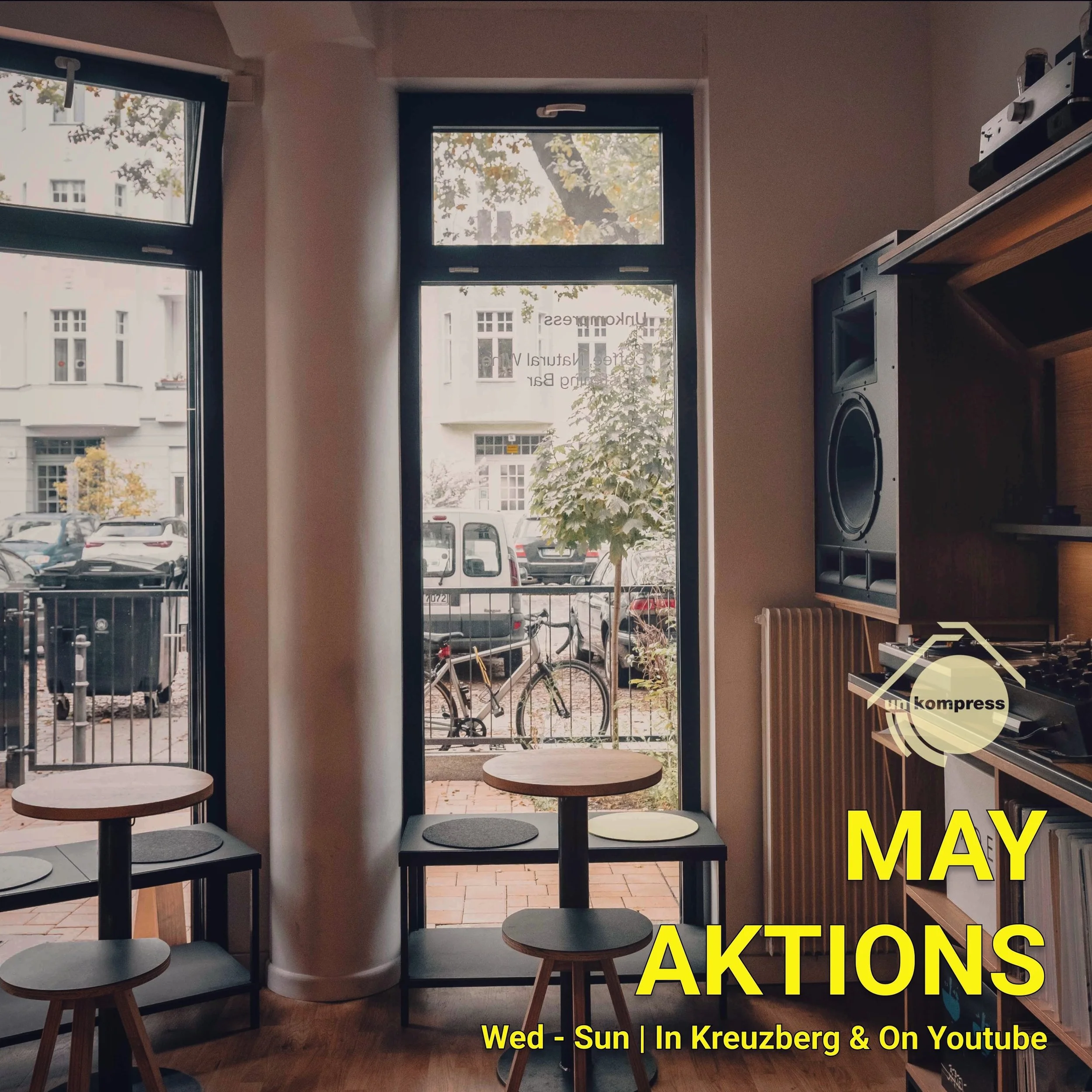 This month at Unkompress.

Wednesdays are community nights for deep dives: always a shared record selection experience.

Highlight: 06.05 &mdash; BYOV No genre, no barriers.
Bring anything. It always lands somewhere interesting.

Thursdays &amp; Frid