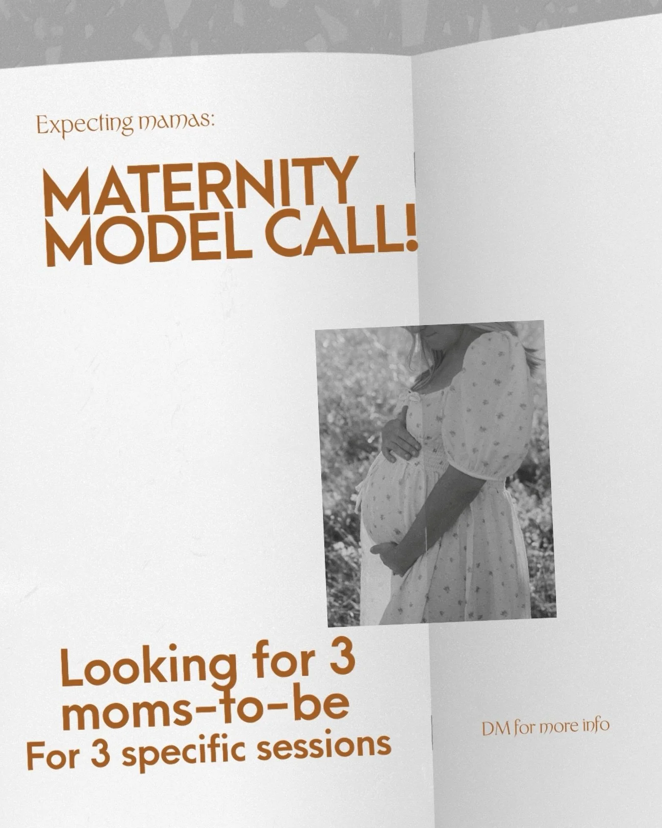 ✨MATERNITY MODEL CALL✨

I am looking for a few moms-to-be for some styled photo sessions&hellip;.specific ideas that I&rsquo;m looking to create! If this sounds like something you might be open to, please reach out.

Sessions will take place in the n